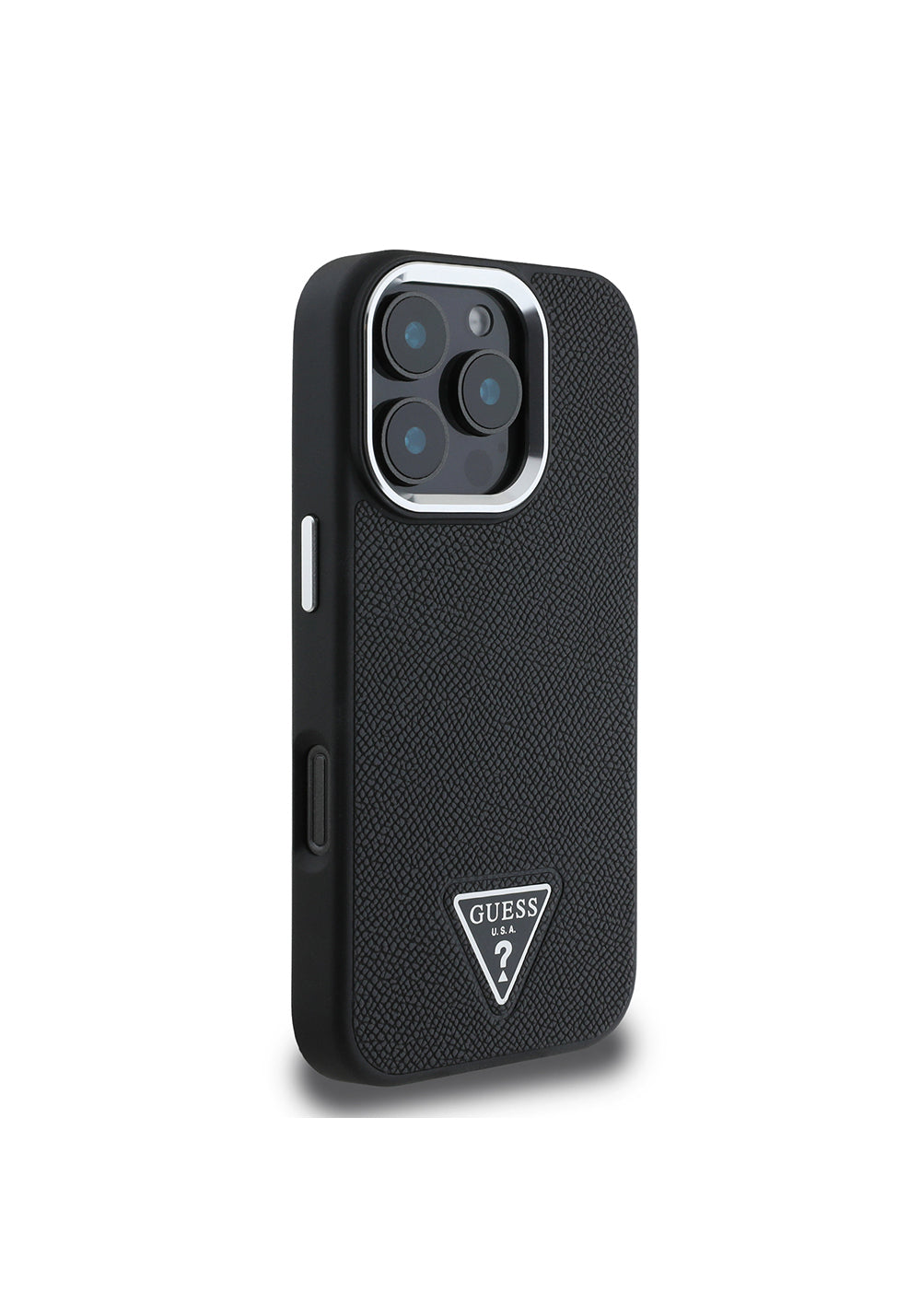 Apple iPhone 16 Pro Max Kılıf Guess Orijinal Lisanslı Manyetik Şarj Uyumlu Grained Triangle Kapak