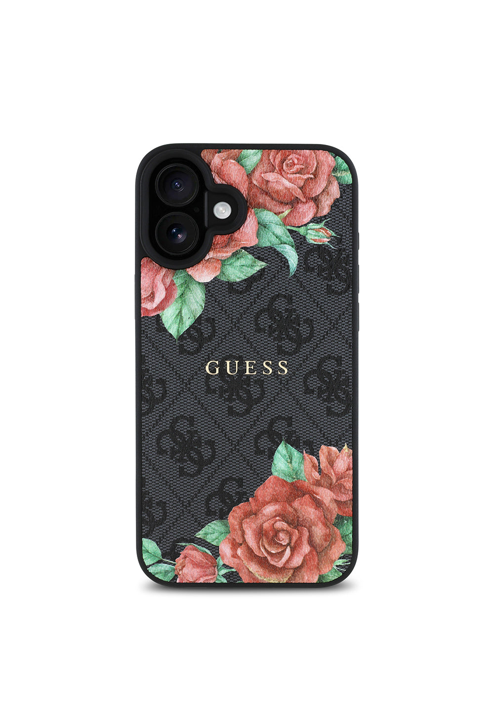 Apple iPhone 16 Plus Kılıf Guess Orijinal Lisanslı Manyetik Şarj Uyumlu Gül Baskılı 4G Desenli Yazı Logolu Kapak