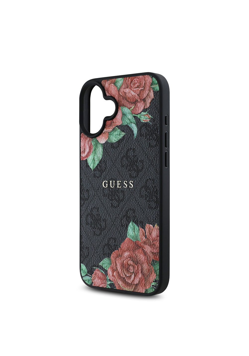 Apple iPhone 16 Plus Kılıf Guess Orijinal Lisanslı Manyetik Şarj Uyumlu Gül Baskılı 4G Desenli Yazı Logolu Kapak