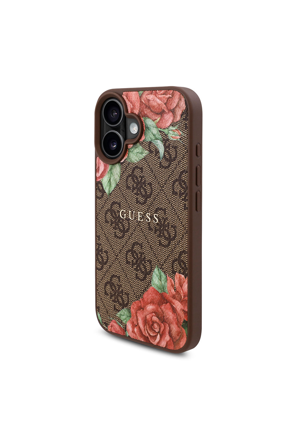 Apple iPhone 16 Plus Kılıf Guess Orijinal Lisanslı Manyetik Şarj Uyumlu Gül Baskılı 4G Desenli Yazı Logolu Kapak