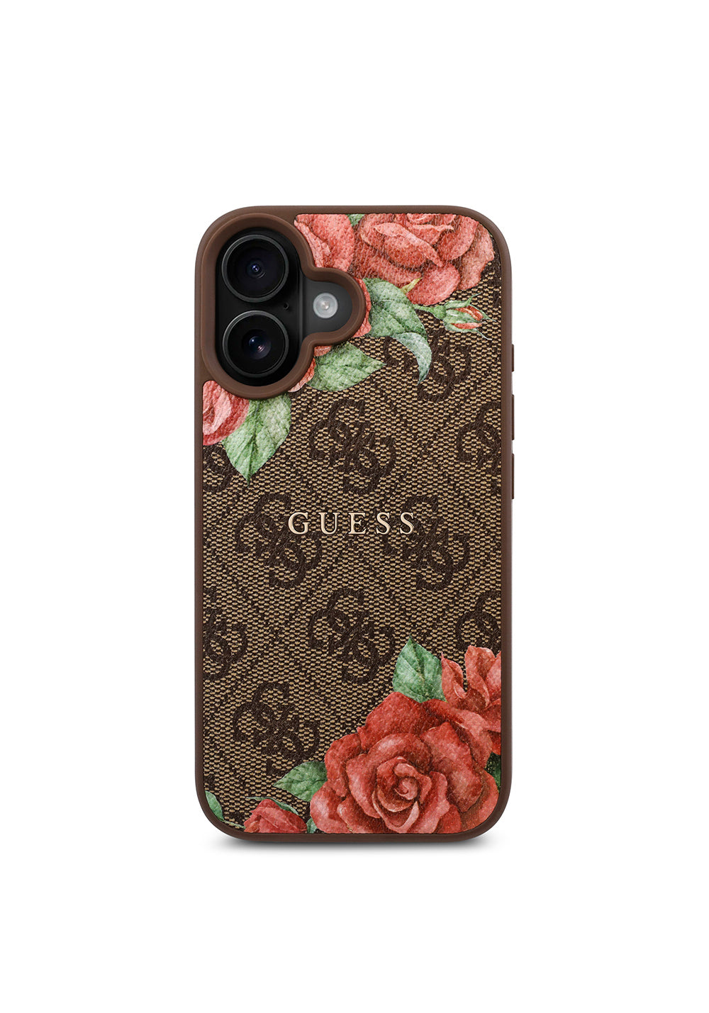 Apple iPhone 16 Plus Kılıf Guess Orijinal Lisanslı Manyetik Şarj Uyumlu Gül Baskılı 4G Desenli Yazı Logolu Kapak