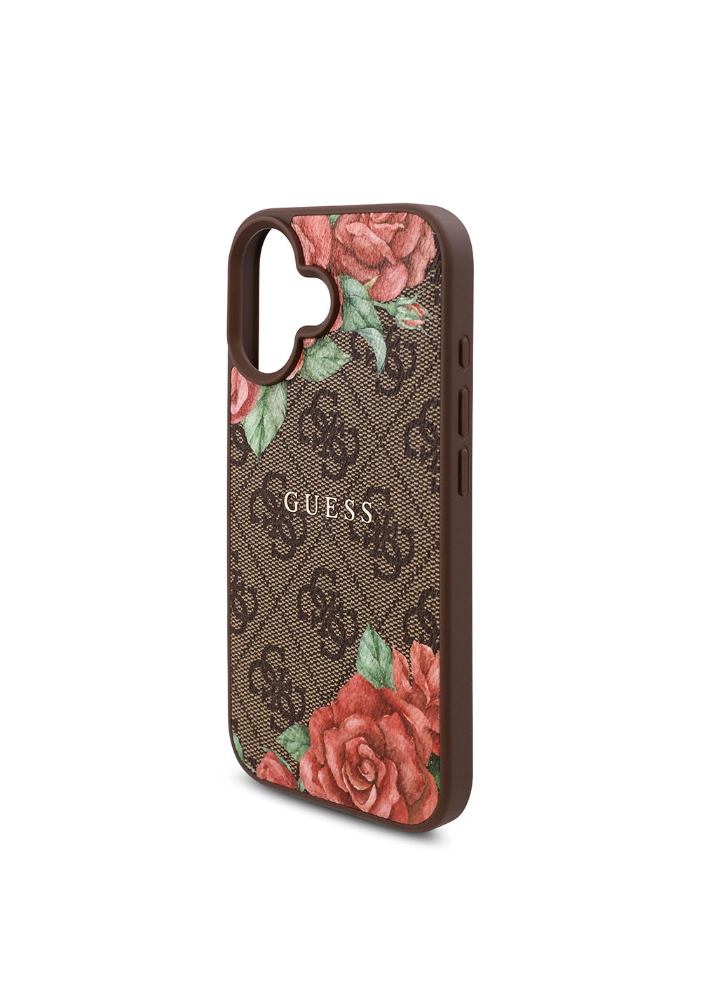 Apple iPhone 16 Plus Kılıf Guess Orijinal Lisanslı Manyetik Şarj Uyumlu Gül Baskılı 4G Desenli Yazı Logolu Kapak