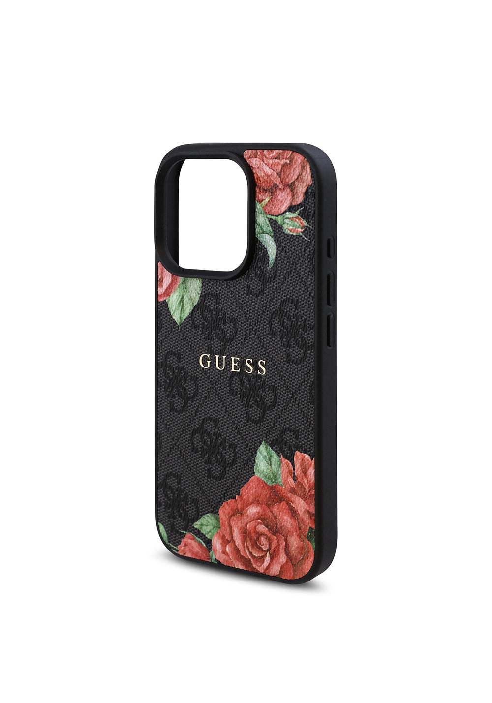 Apple iPhone 16 Pro Max Kılıf Guess Orijinal Lisanslı Manyetik Şarj Uyumlu Gül Baskılı 4G Desenli Yazı Logolu Kapak