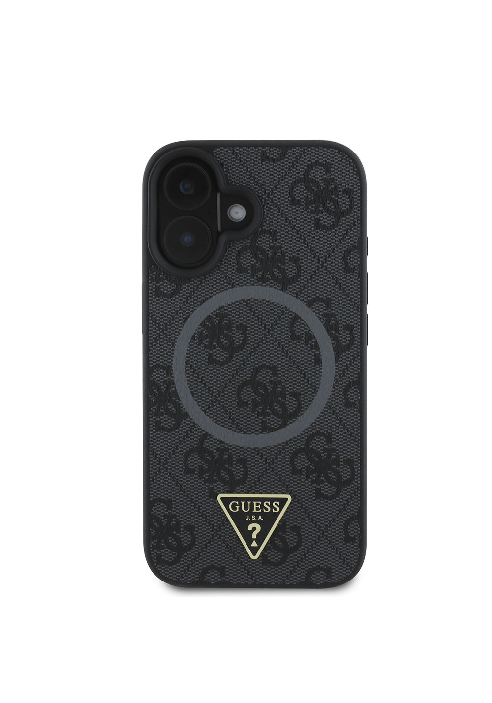Apple iPhone 16 Plus Kılıf Guess Orijinal Lisanslı Manyetik Şarj Uyumlu PU Üçgen Logo 4G Desenli Kapak