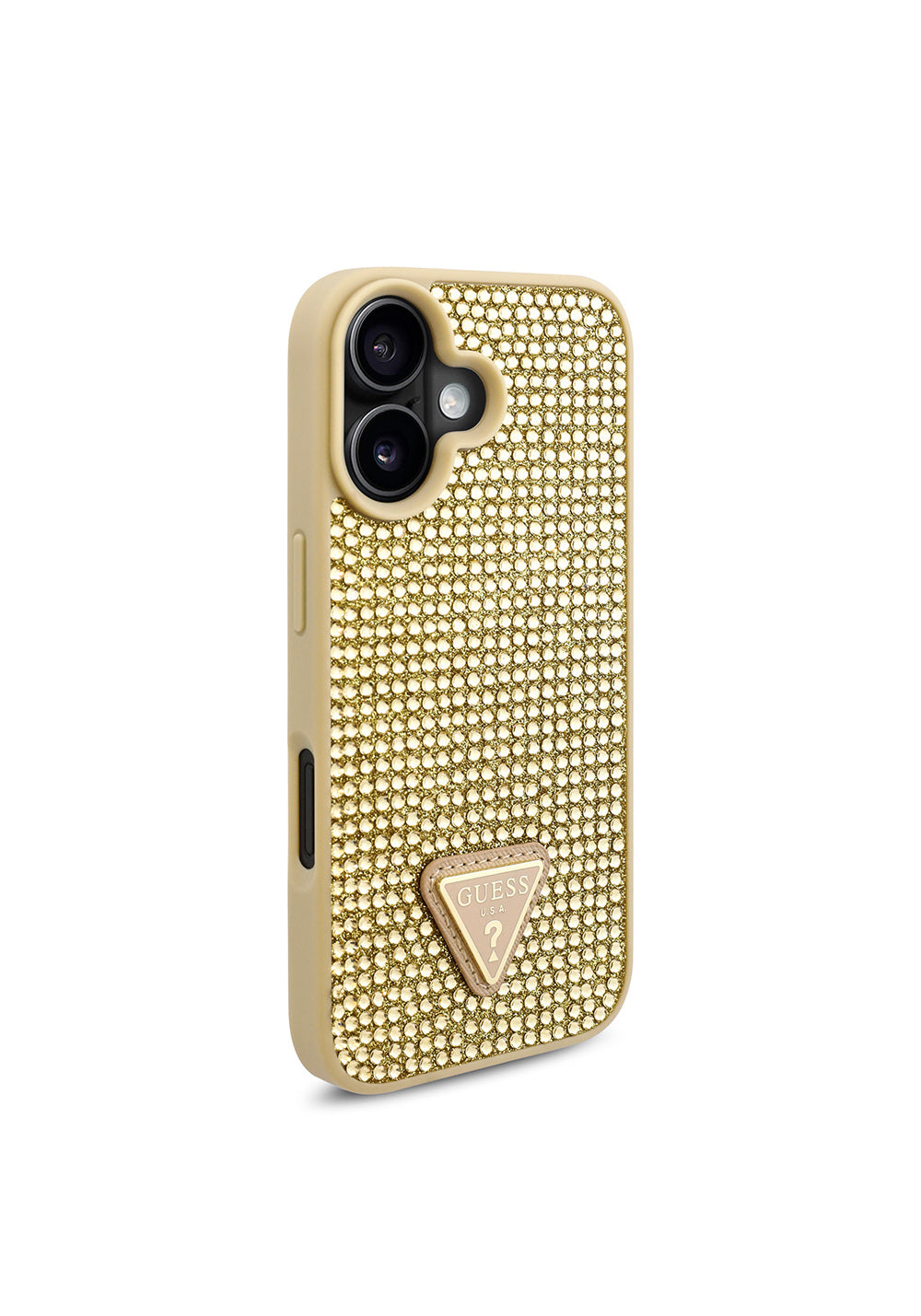Apple iPhone 16 Kılıf Guess Orijinal Lisanslı Taşlı Arka Yüzey Üçgen Logolu Kapak