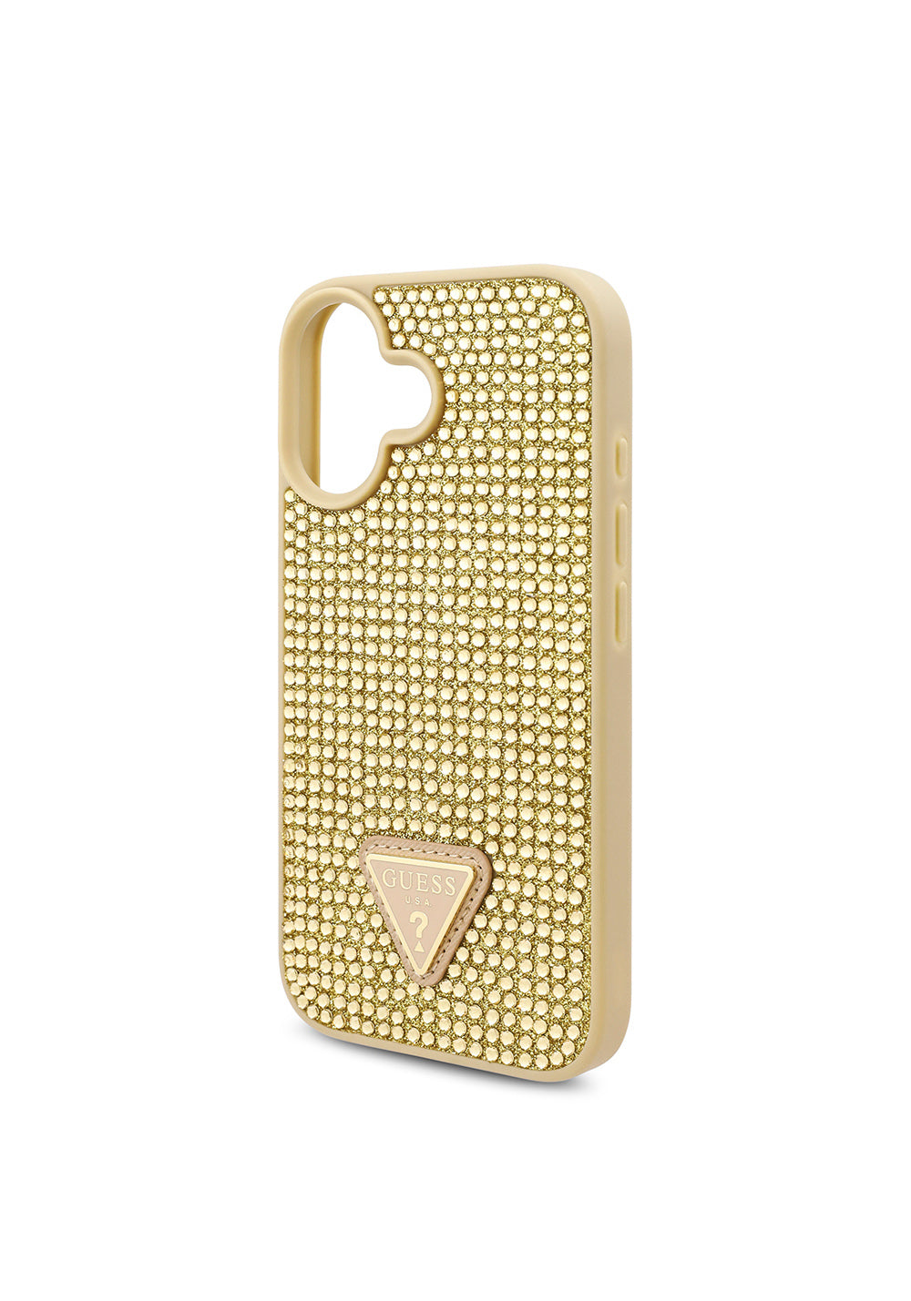 Apple iPhone 16 Kılıf Guess Orijinal Lisanslı Taşlı Arka Yüzey Üçgen Logolu Kapak