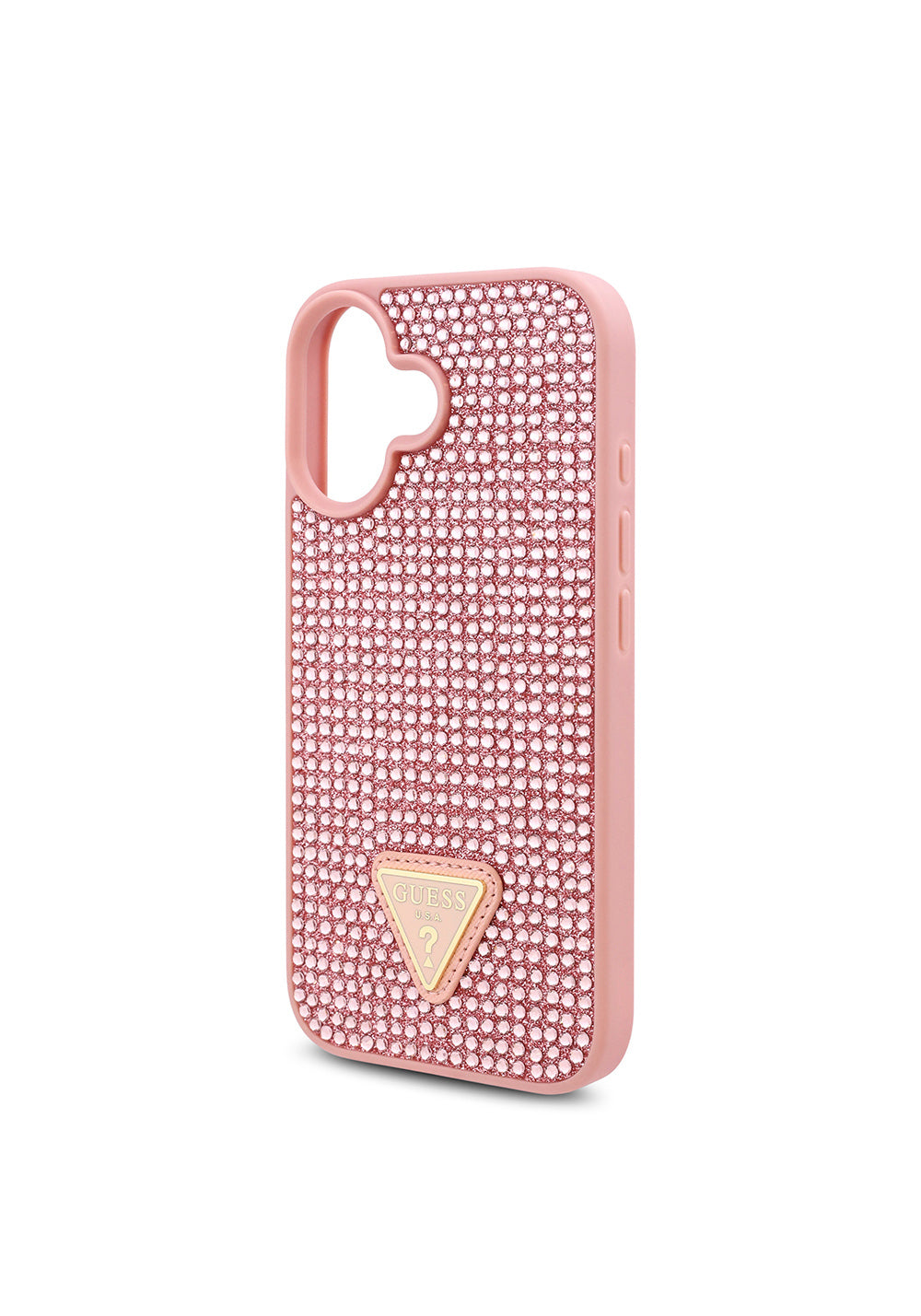 Apple iPhone 16 Kılıf Guess Orijinal Lisanslı Taşlı Arka Yüzey Üçgen Logolu Kapak