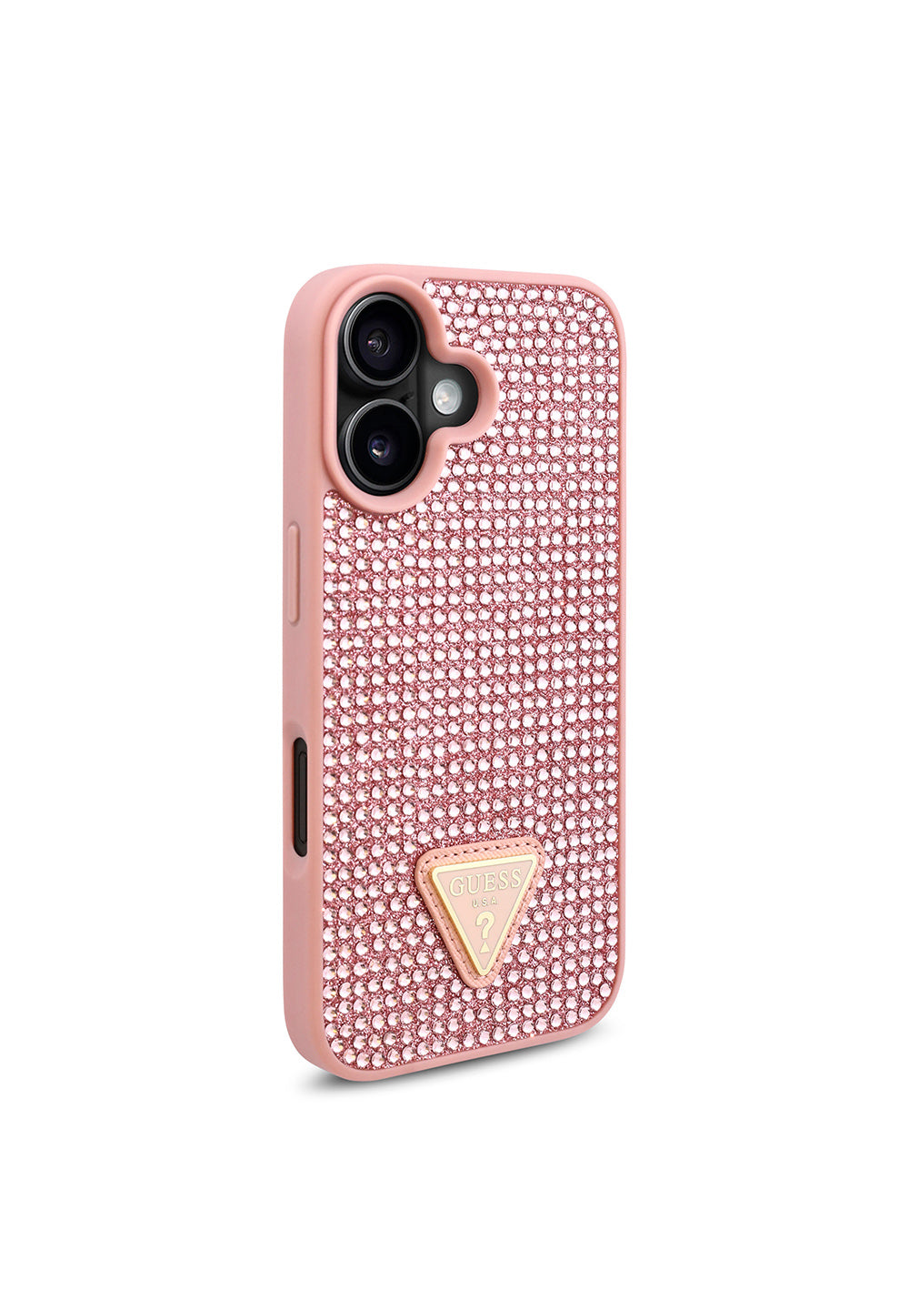 Apple iPhone 16 Plus Kılıf Guess Orijinal Lisanslı Taşlı Arka Yüzey Üçgen Logolu Kapak