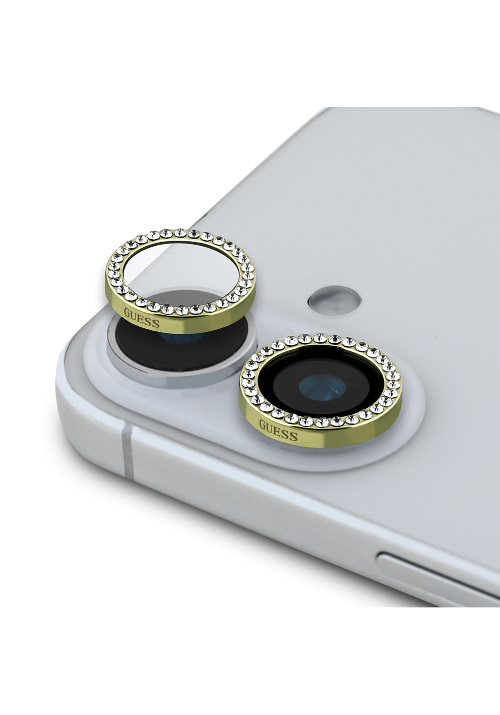 Apple iPhone 16 Plus Guess Orijinal Lisanslı Rhinestone Taşlı Lens Koruyucu
