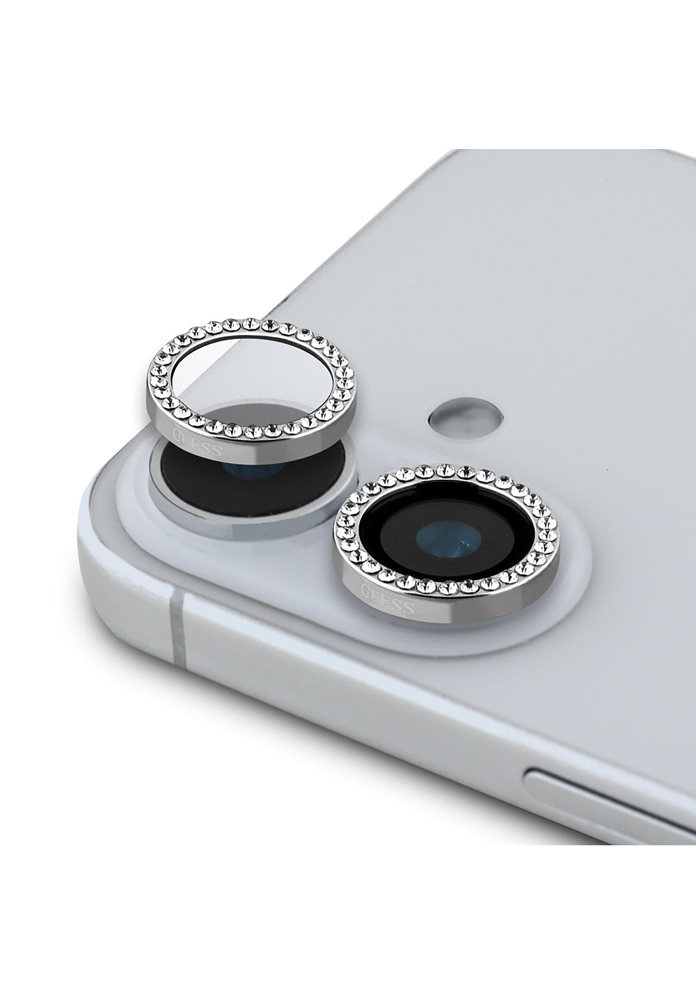 Apple iPhone 16 Plus Guess Orijinal Lisanslı Rhinestone Taşlı Lens Koruyucu