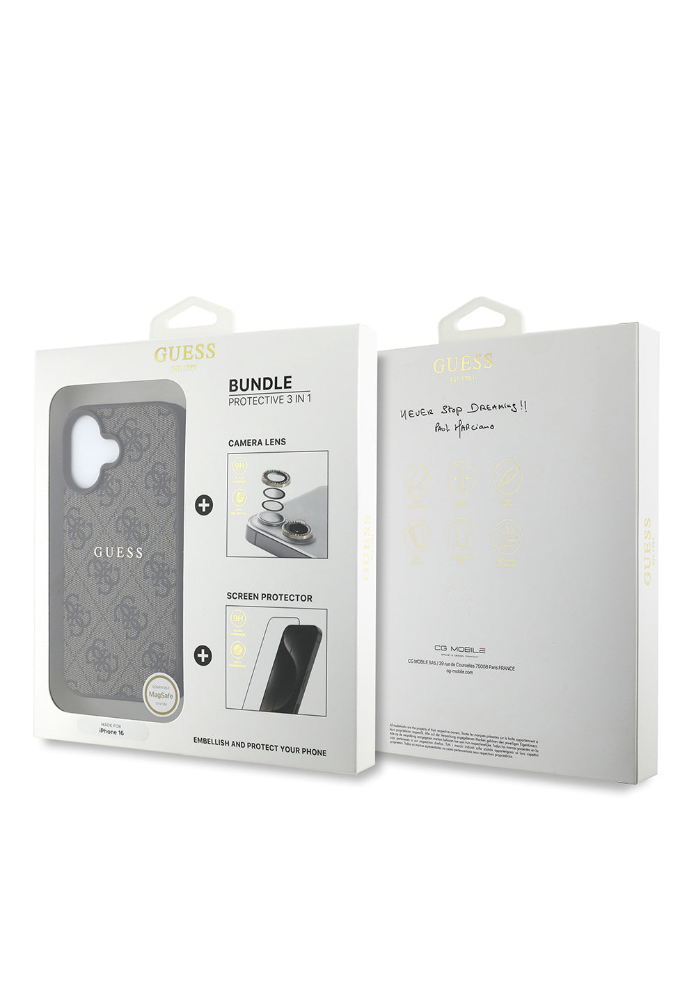 Apple iPhone 16 Guess Orijinal Lisanslı Kılıf + Ekran Koruyucu + Lens Koruyucu 3in1 Aksesuar Seti