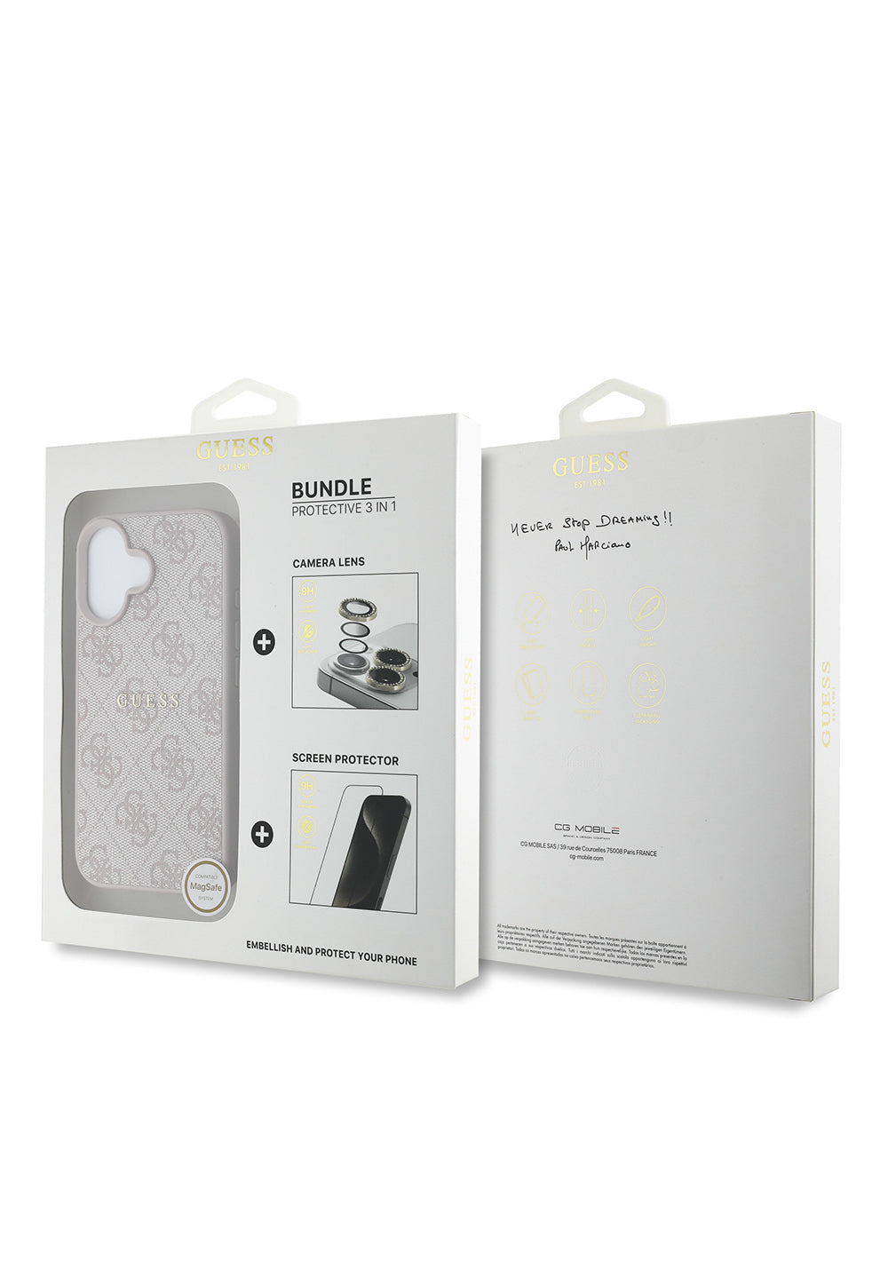 Apple iPhone 16 Plus Guess Orijinal Lisanslı Kılıf + Ekran Koruyucu + Lens Koruyucu 3in1 Aksesuar Seti
