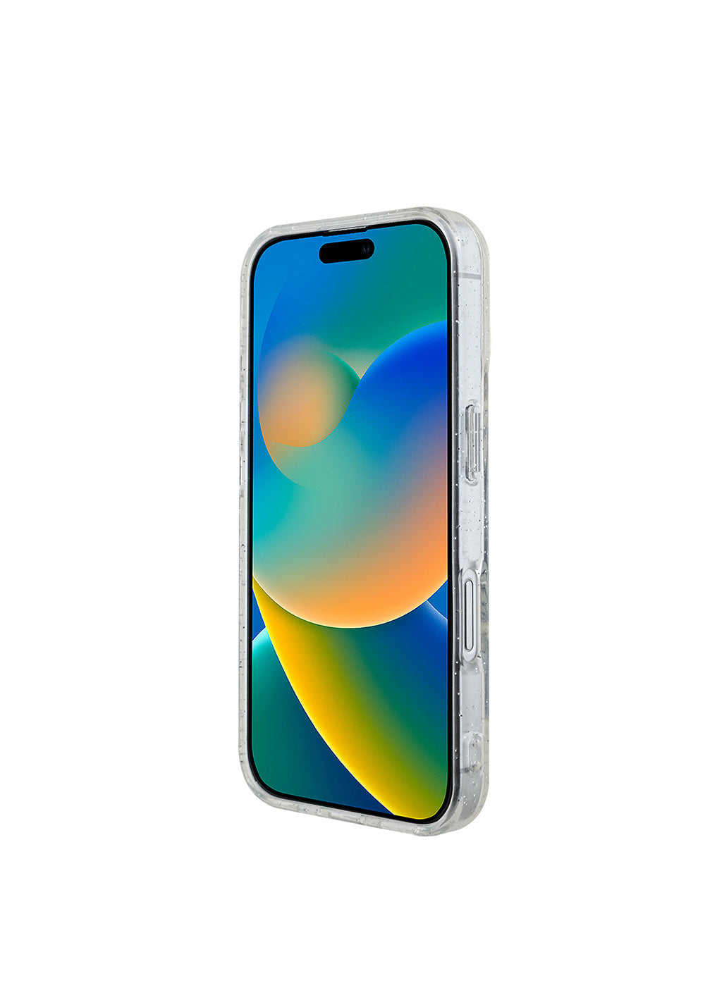 Apple iPhone 16 Guess Orijinal Lisanslı 3'lü Aksesuar Seti IML Baskılı Simli Glitter Kılıf + Ekran Koruyucu + Lens Koruyucu