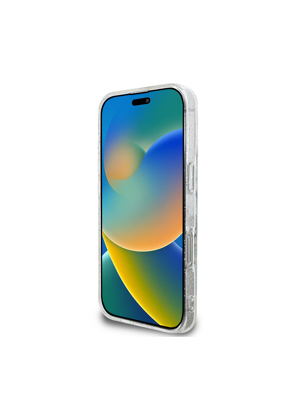 Apple iPhone 16 Pro Guess Orijinal Lisanslı 3'lü Aksesuar Seti IML Baskılı Simli Glitter Kılıf + Ekran Koruyucu + Lens Koruyucu