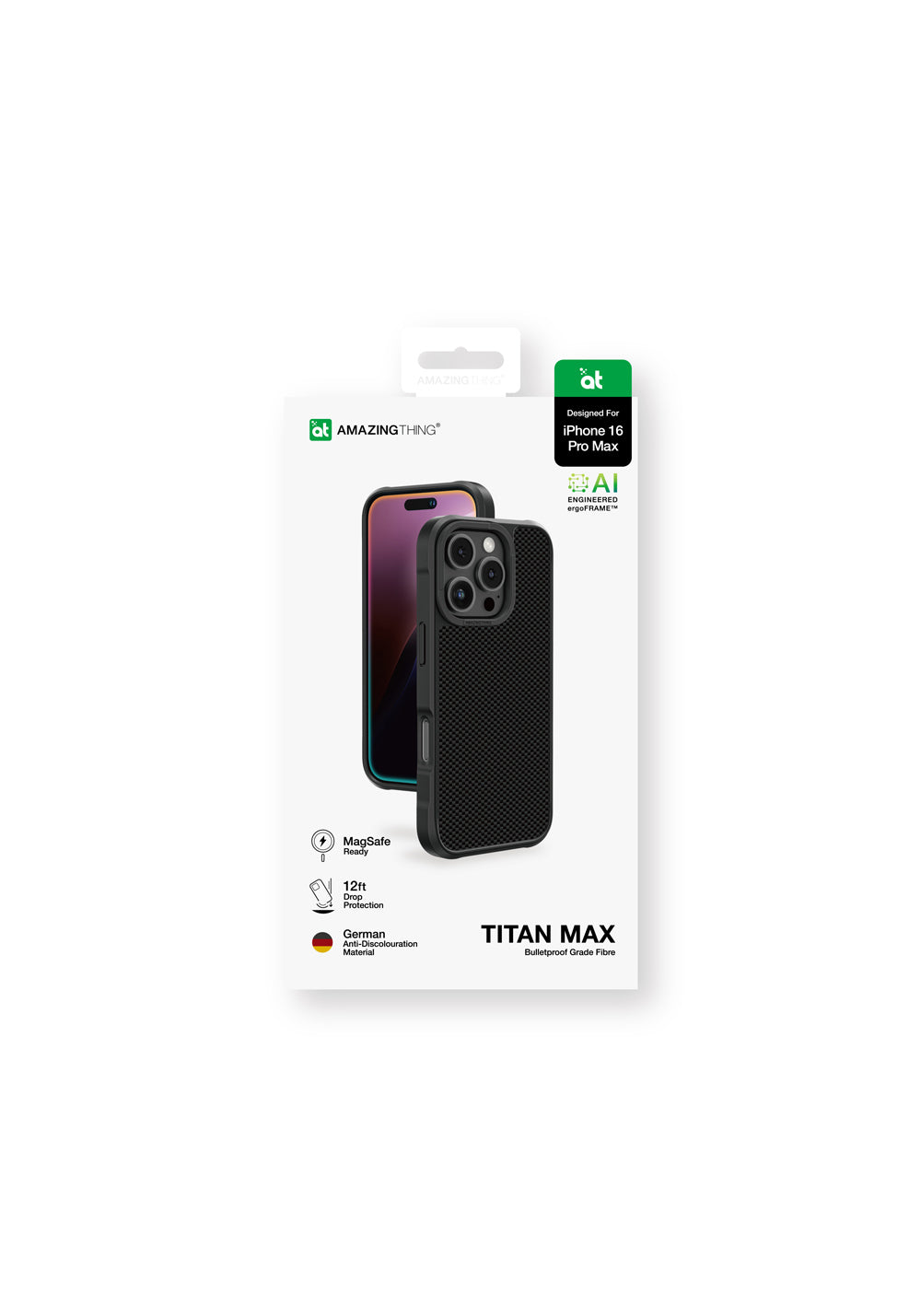 Apple iPhone 16 Pro Max Kılıf Manyetik Şarj Uyumlu 1500D Aramid Fiber Amazingthing Titan Max Serisi Kapak