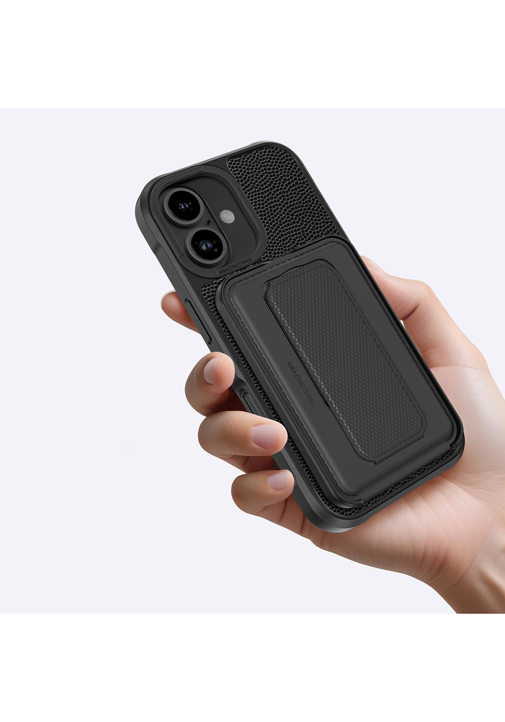 Apple iPhone 16 Plus Kılıf Manyetik Şarj Uyumlu Standlı Kartlıklı Set Amazinghing Glamour Luxe Serisi Kapak