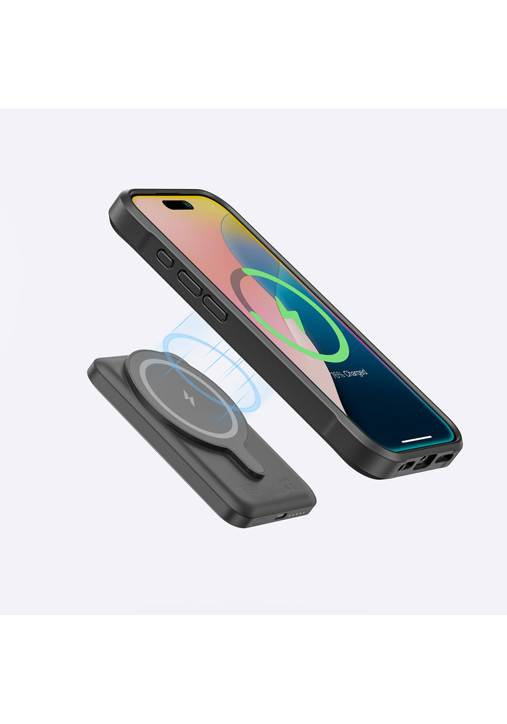 Apple iPhone 16 Plus Kılıf Manyetik Şarj Uyumlu Standlı Kartlıklı Set Amazinghing Glamour Luxe Serisi Kapak