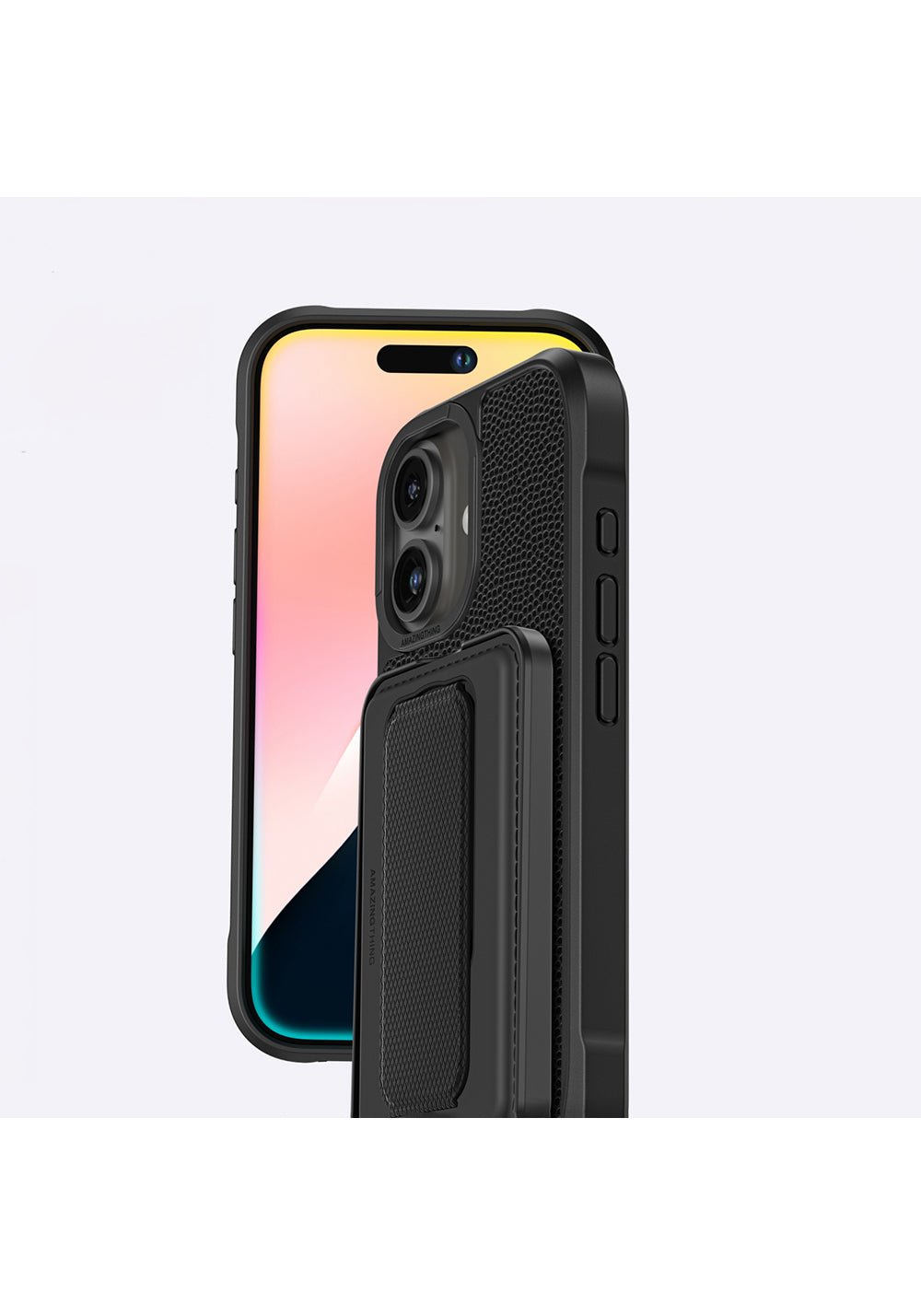 Apple iPhone 16 Plus Kılıf Manyetik Şarj Uyumlu Standlı Kartlıklı Set Amazinghing Glamour Luxe Serisi Kapak