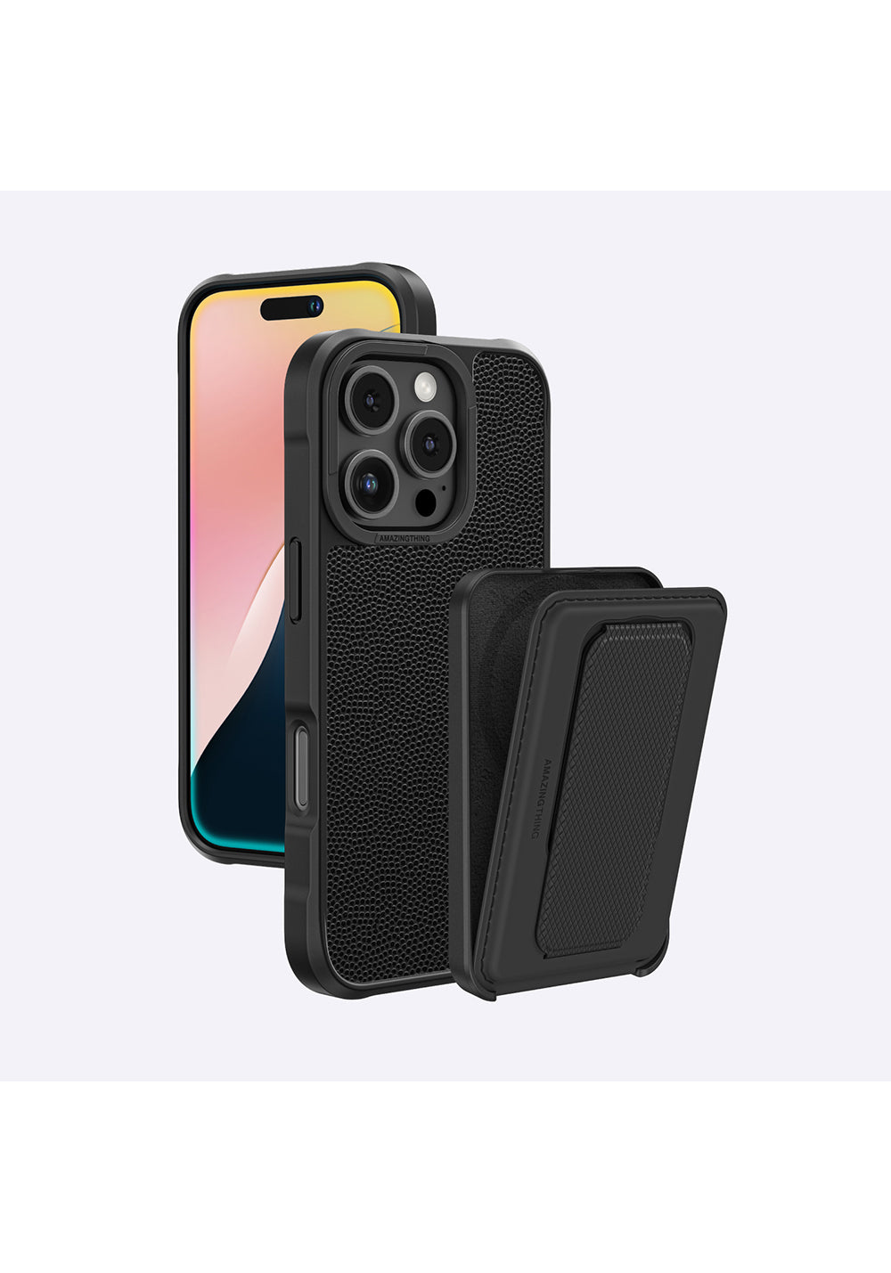 Apple iPhone 16 Pro Max Kılıf Manyetik Şarj Uyumlu Standlı Kartlıklı Set Amazingthing Glamour Luxe Serisi Kapak