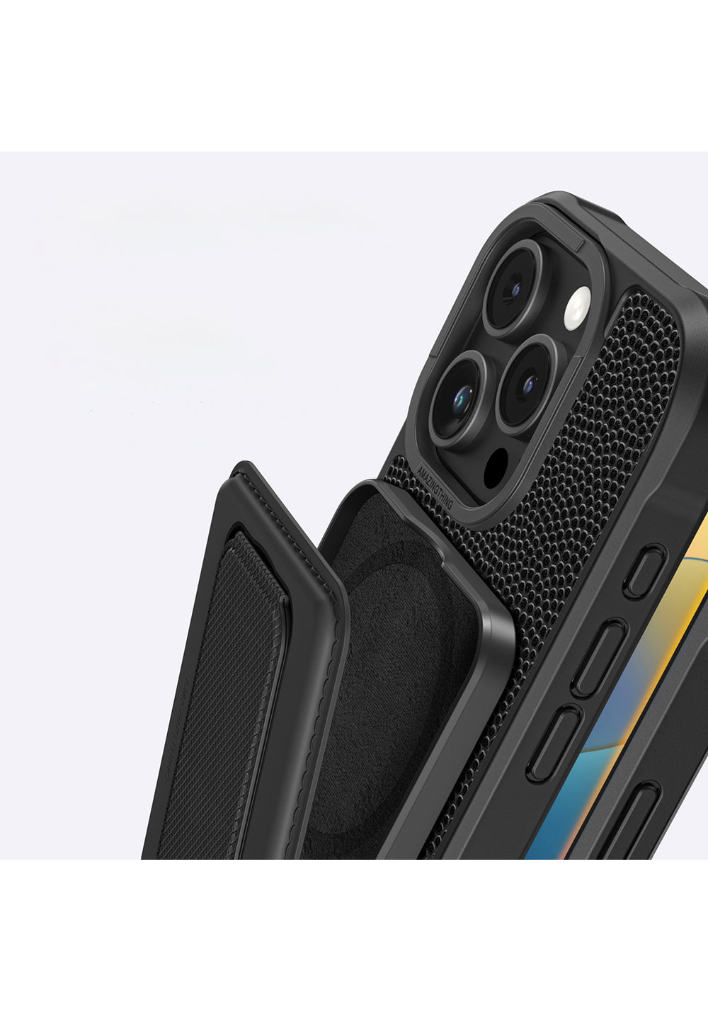 Apple iPhone 16 Pro Max Kılıf Manyetik Şarj Uyumlu Standlı Kartlıklı Set Amazingthing Glamour Luxe Serisi Kapak
