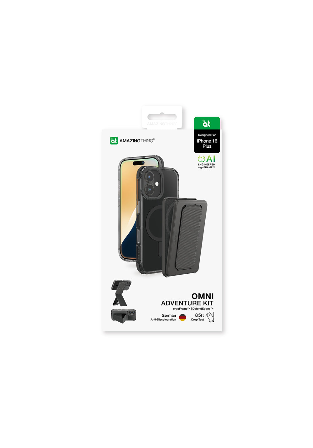 Apple iPhone 16 Plus Kılıf Manyetik Şarj Uyumlu Standlı Set Amazingthing Omni Adventure Serisi Kapak