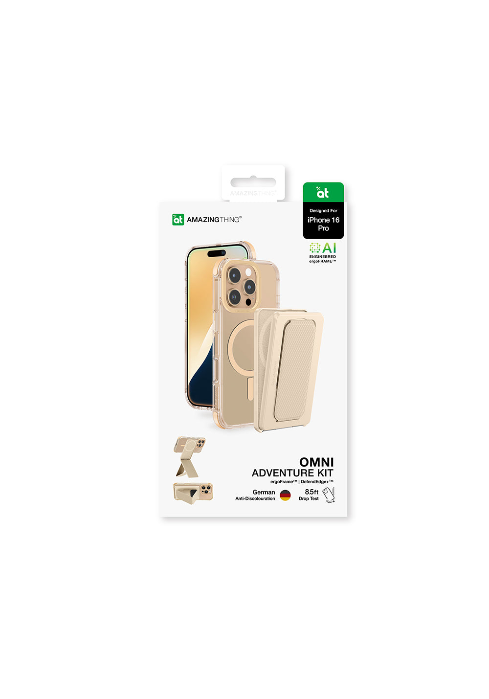 Apple iPhone 16 Pro Kılıf Manyetik Şarj Uyumlu Standlı Set Amazingthing Omni Adventure Serisi Kapak