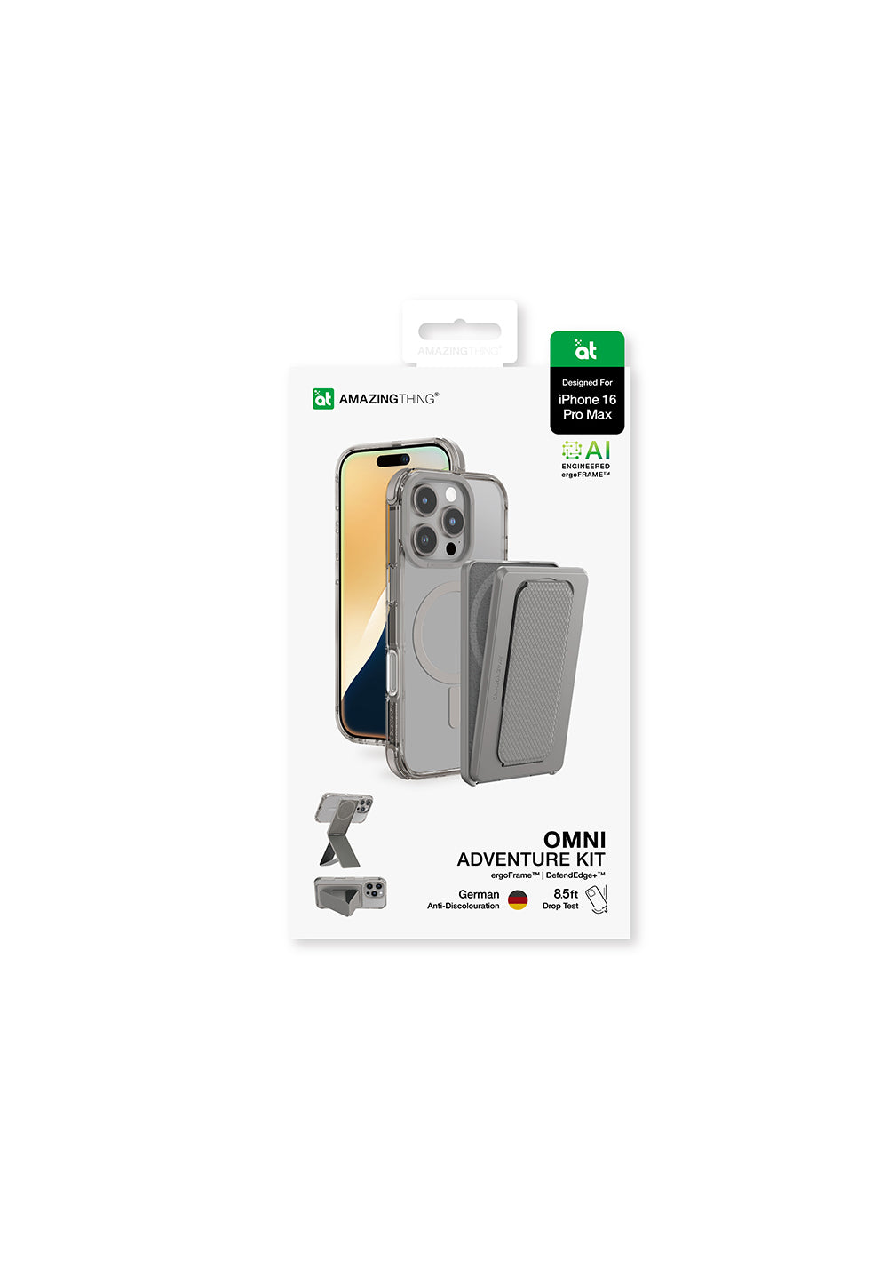 Apple iPhone 16 Pro Max Kılıf Manyetik Şarj Uyumlu Standlı Set Amazingthing Omni Adventure Serisi Kapak