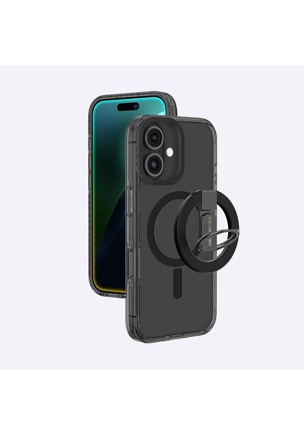 Apple iPhone 16 Kılıf Manyetik Şarj Uyumlu Yüzük Standlı Amazingthing Titan Pro Serisi Kapak
