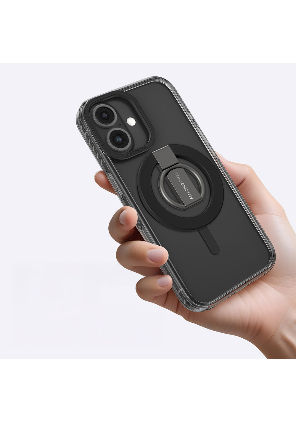 Apple iPhone 16 Kılıf Manyetik Şarj Uyumlu Yüzük Standlı Amazingthing Titan Pro Serisi Kapak