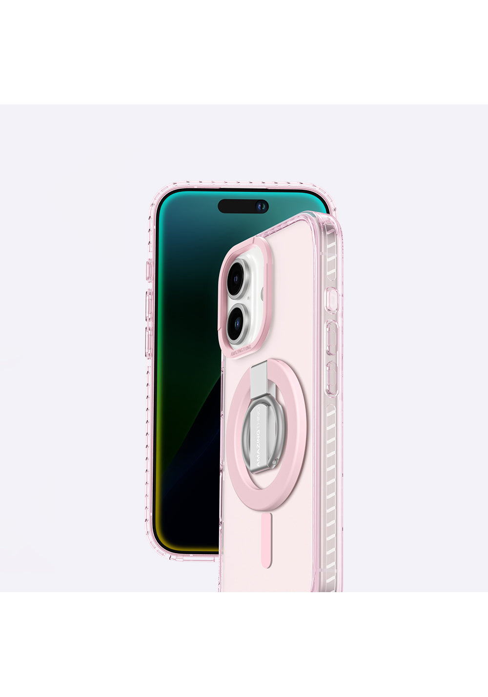 Apple iPhone 16 Kılıf Manyetik Şarj Uyumlu Yüzük Standlı Amazingthing Titan Pro Serisi Kapak