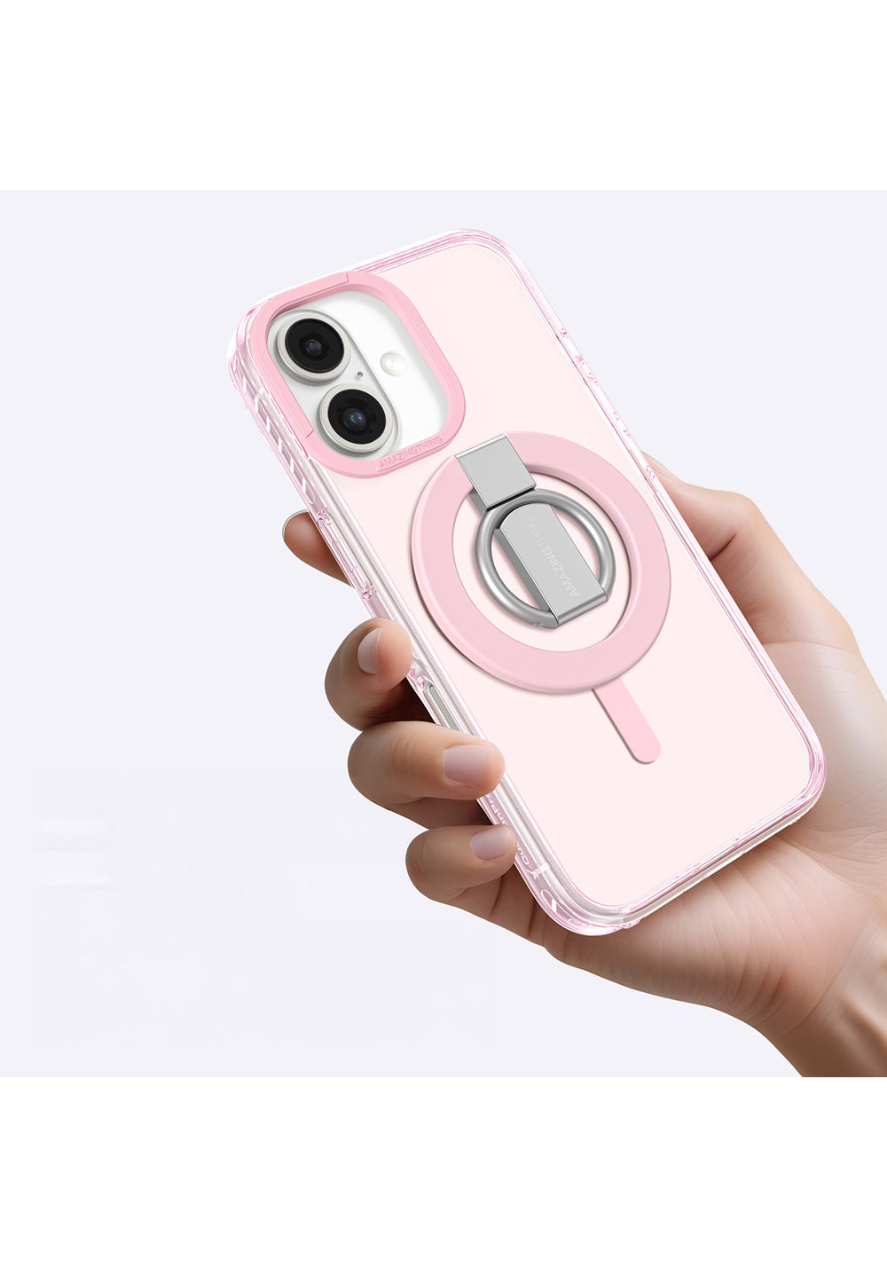 Apple iPhone 16 Plus Kılıf Manyetik Şarj Uyumlu Yüzük Standlı Amazingthing Titan Pro Serisi Kapak