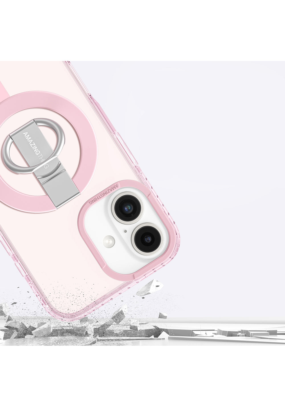 Apple iPhone 16 Plus Kılıf Manyetik Şarj Uyumlu Yüzük Standlı Amazingthing Titan Pro Serisi Kapak