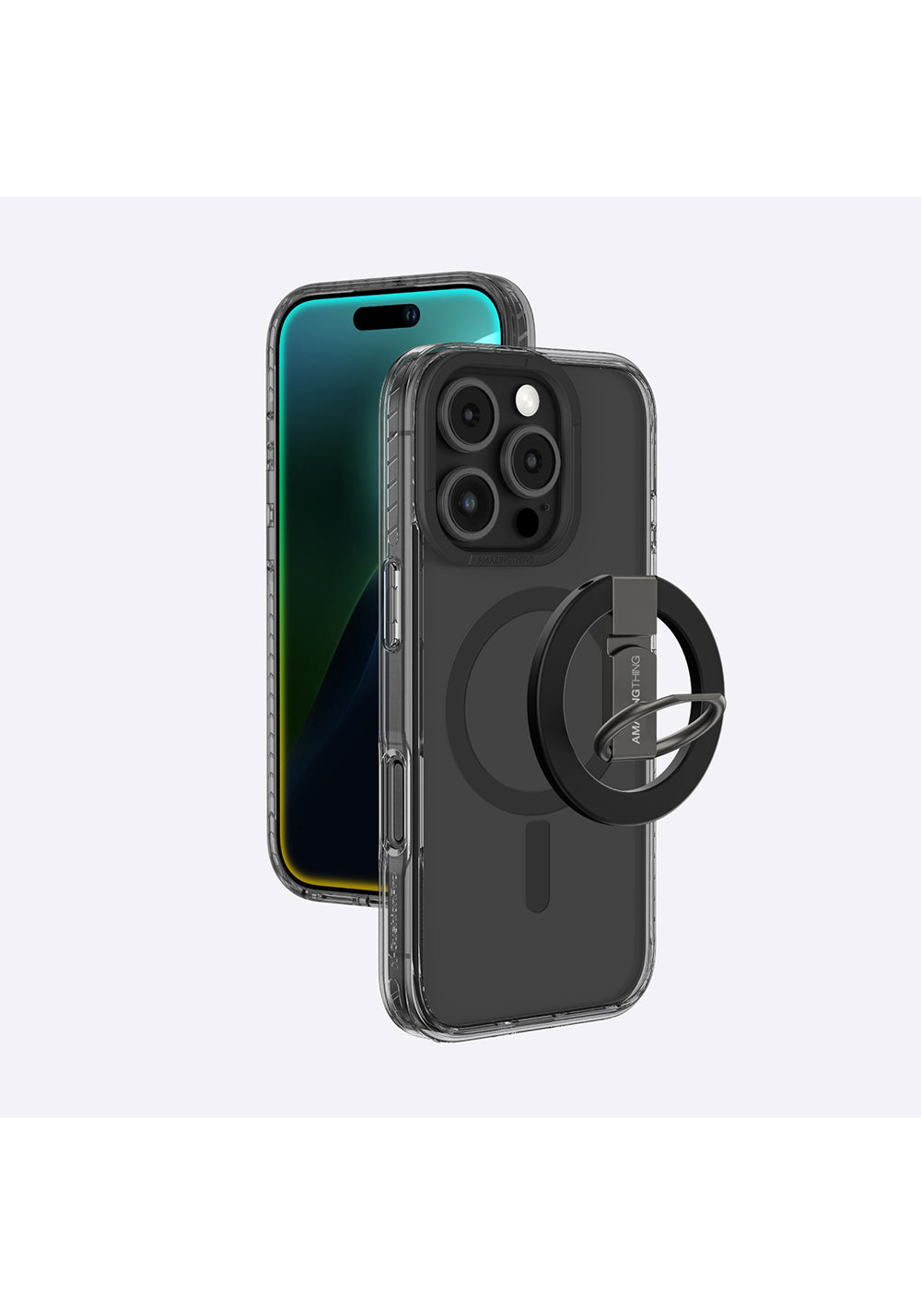 Apple iPhone 16 Pro Kılıf Manyetik Şarj Uyumlu Yüzük Standlı Amazingthing Titan Pro Serisi Kapak