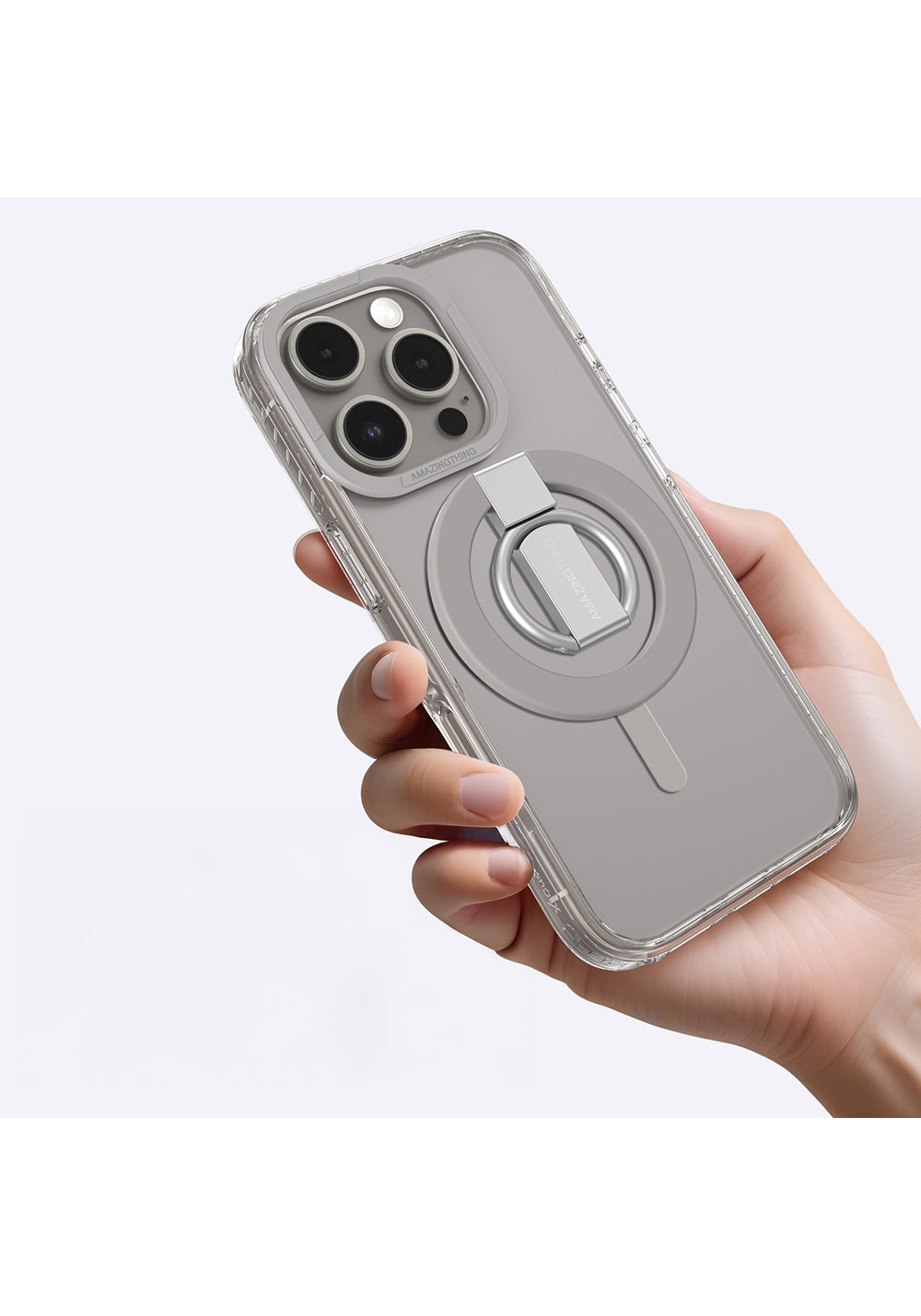 Apple iPhone 16 Pro Kılıf Manyetik Şarj Uyumlu Yüzük Standlı Amazingthing Titan Pro Serisi Kapak