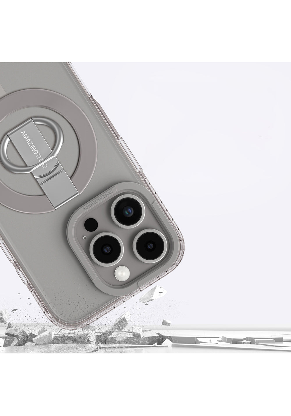 Apple iPhone 16 Pro Kılıf Manyetik Şarj Uyumlu Yüzük Standlı Amazingthing Titan Pro Serisi Kapak