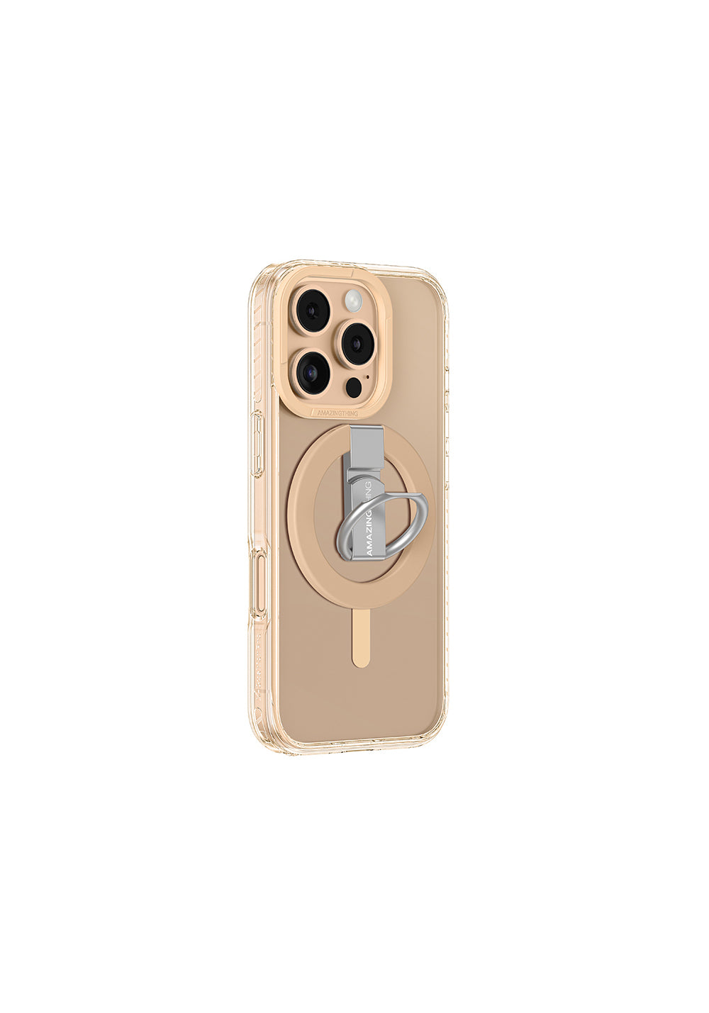 Apple iPhone 16 Pro Kılıf Manyetik Şarj Uyumlu Yüzük Standlı Amazingthing Titan Pro Serisi Kapak