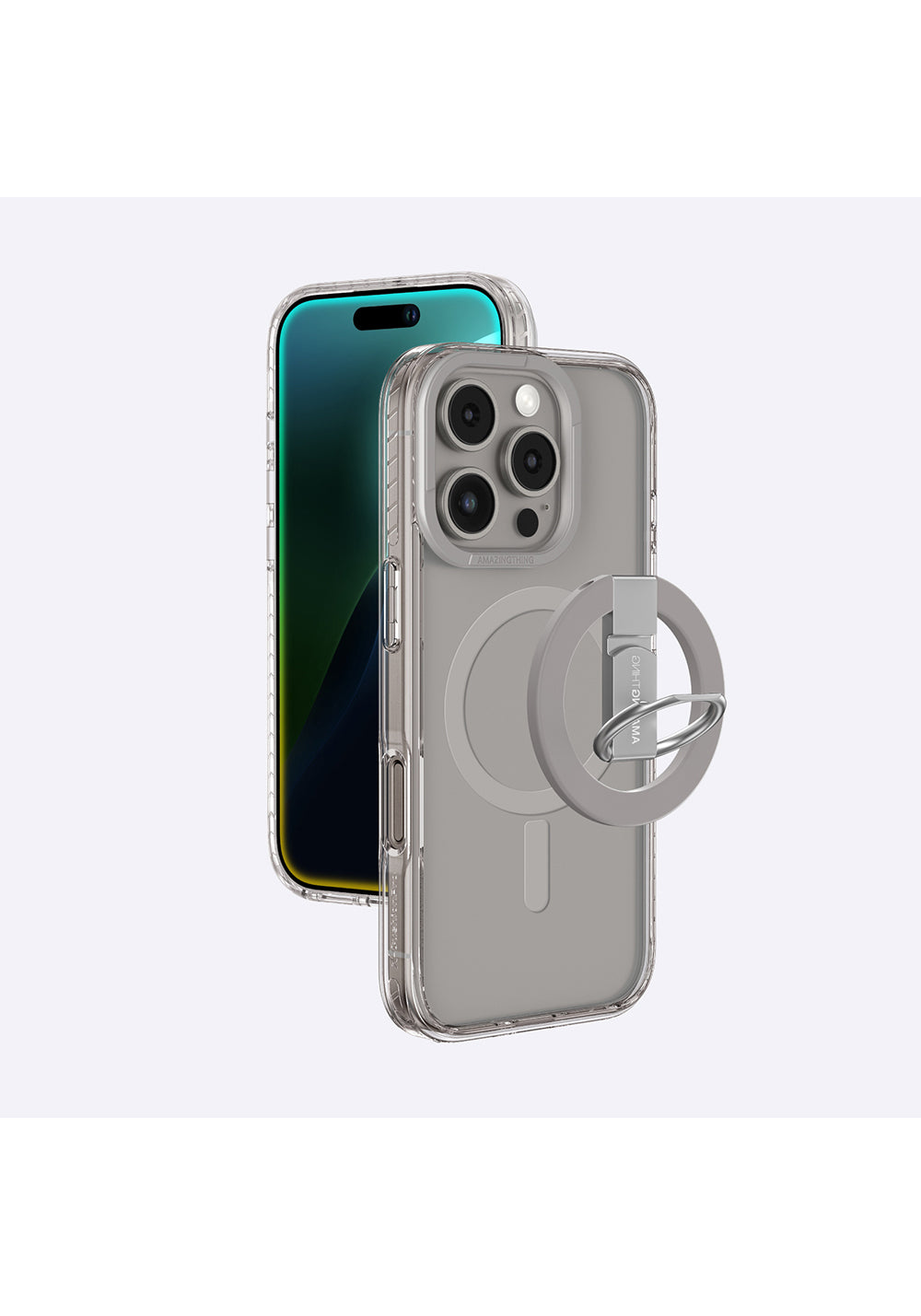 Apple iPhone 16 Pro Max Kılıf Manyetik Şarj Uyumlu Yüzük Standlı Amazingthing Titan Pro Serisi Kapak
