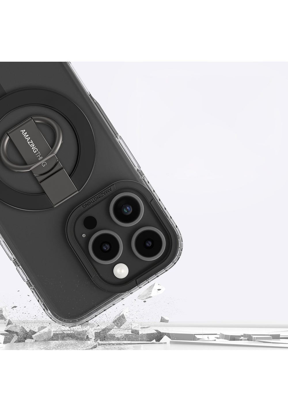 Apple iPhone 16 Pro Max Kılıf Manyetik Şarj Uyumlu Yüzük Standlı Amazingthing Titan Pro Serisi Kapak
