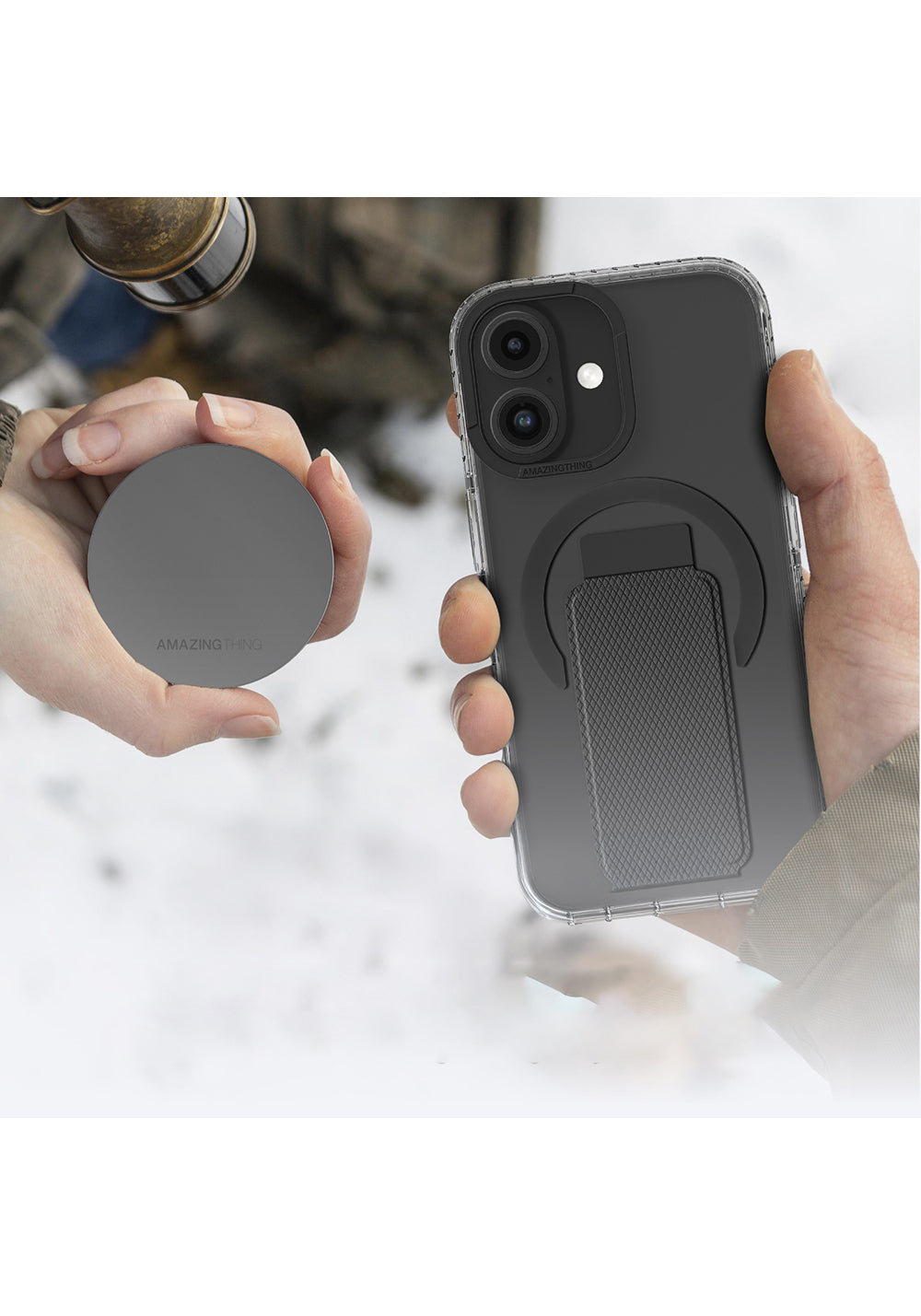 Apple iPhone 16 Plus Kılıf Manyetik Şarj Uyumlu Standlı Amazingthing Titan Pro Plus Kapak