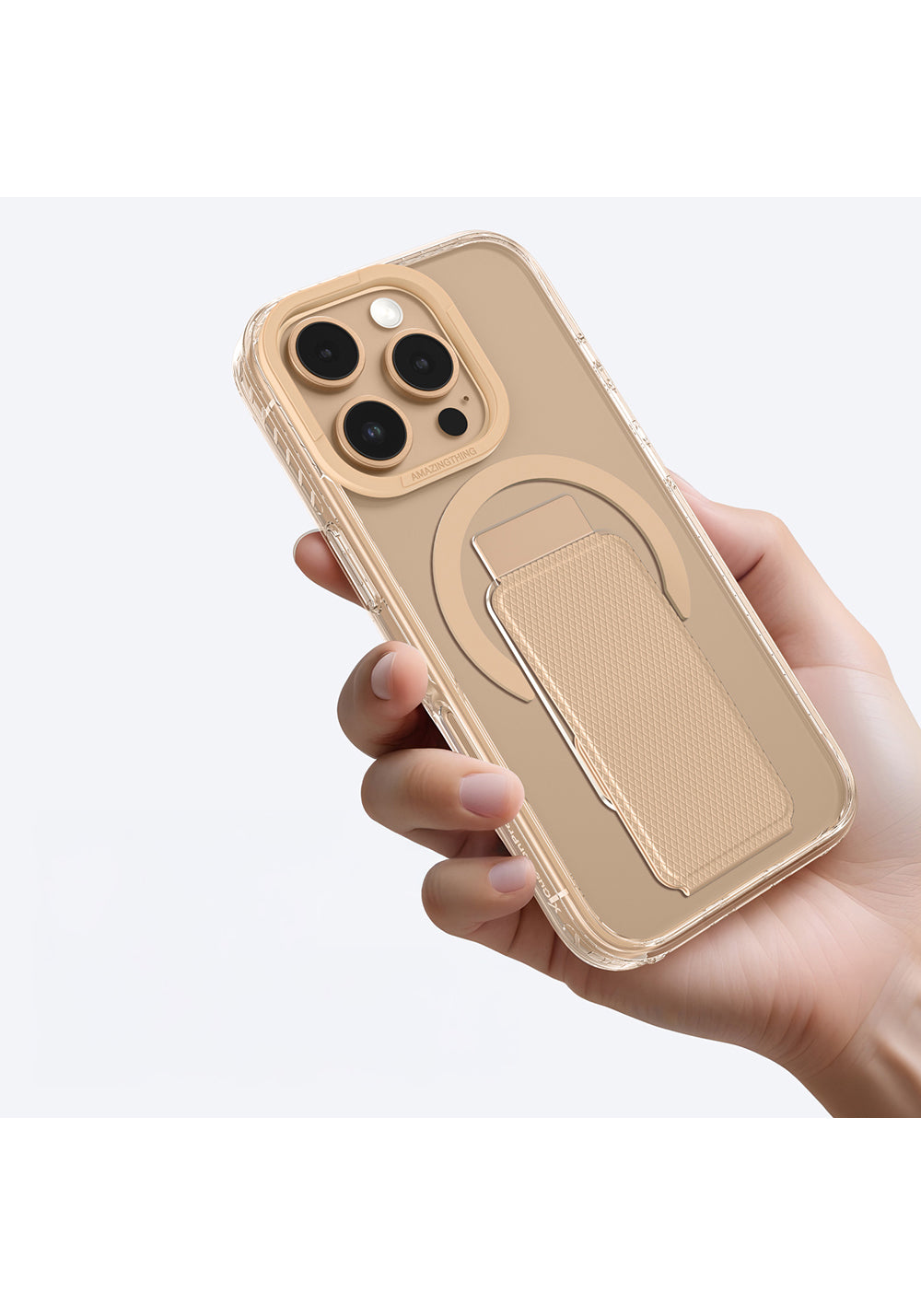 Apple iPhone 16 Pro Kılıf Manyetik Şarj Uyumlu Standlı Amazingthing Titan Pro Plus Kapak