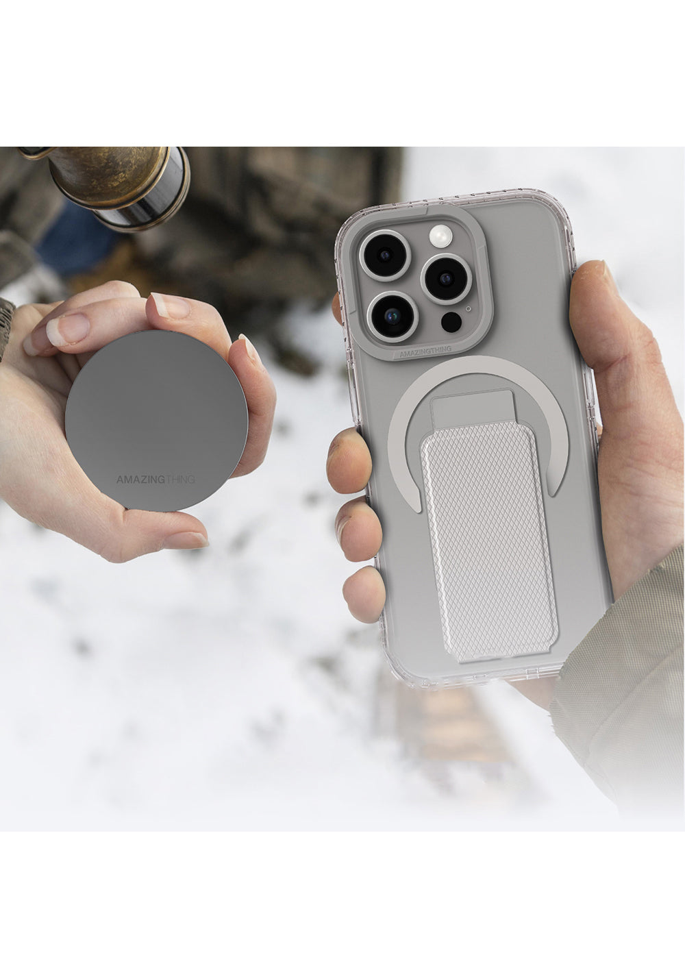 Apple iPhone 16 Pro Max Kılıf Manyetik Şarj Uyumlu Standlı Amazingthing Titan Pro Plus Kapak
