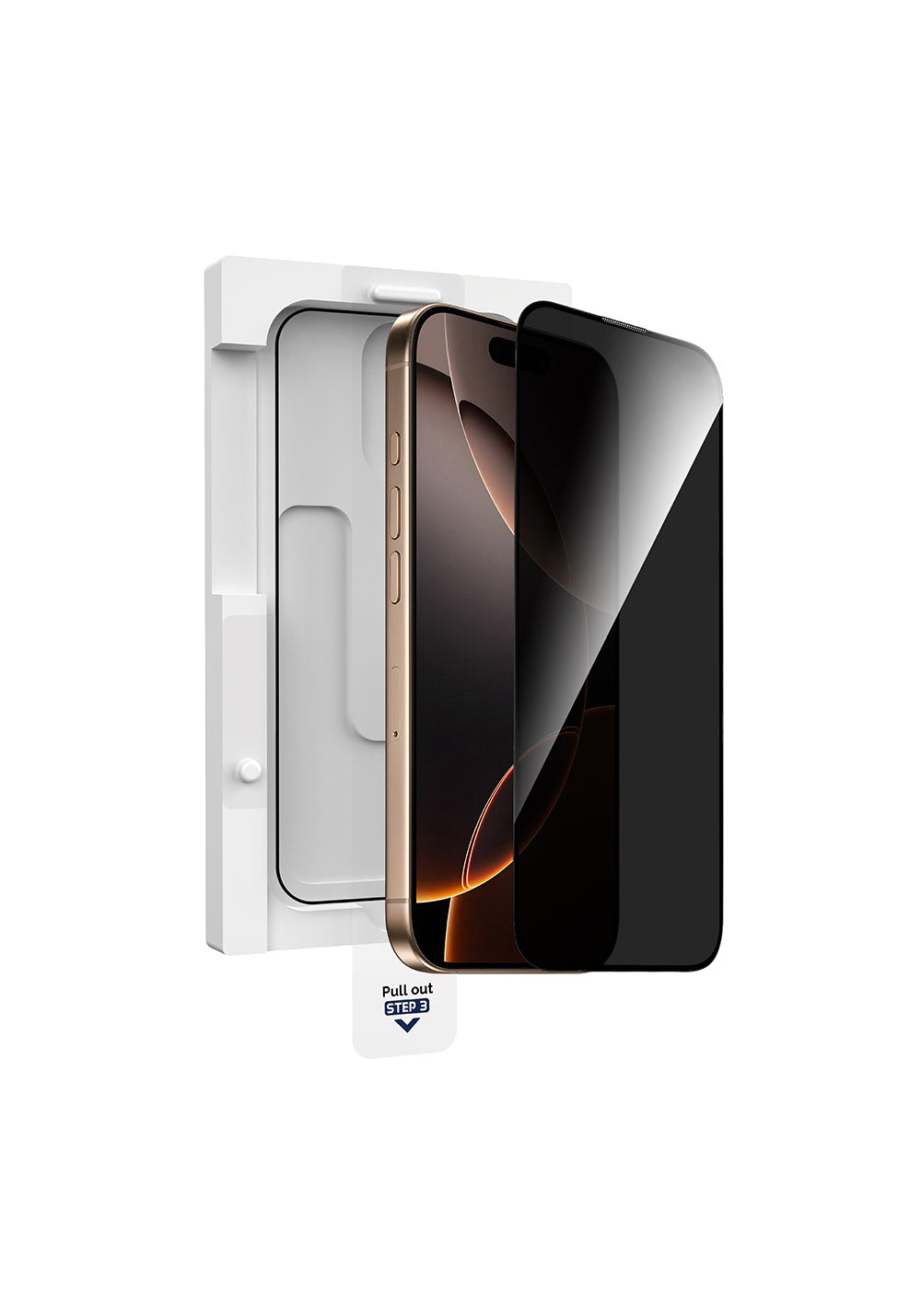 Apple iPhone 16 Pro Max Wiwu GT-021 Titan Guard Serisi Şok Emici Hibrit Polimer Privacy Ekran Koruyucu Film + Kolay Uygulama Aparatı