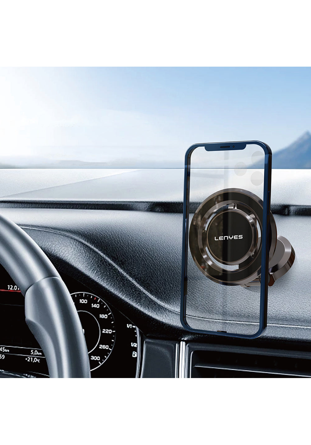 Lenyes CR160 Magnetik M-safe 360° Oynar Başlıklı Araç İçi Telefon Tutucu