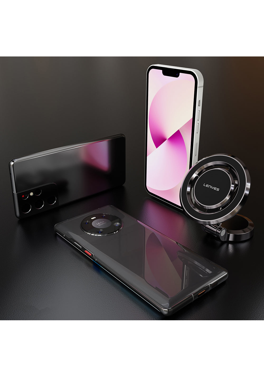 Lenyes CR160 Magnetik M-safe 360° Oynar Başlıklı Araç İçi Telefon Tutucu