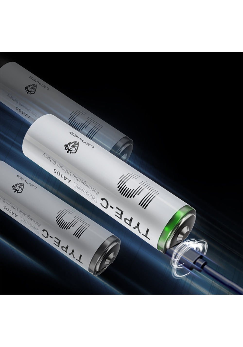 Lenyes AA105 Type-C Şarj Portlu Şarj Edilebilir AA Lityum-ion Pil 2800mWh 1.5V 2 Adet