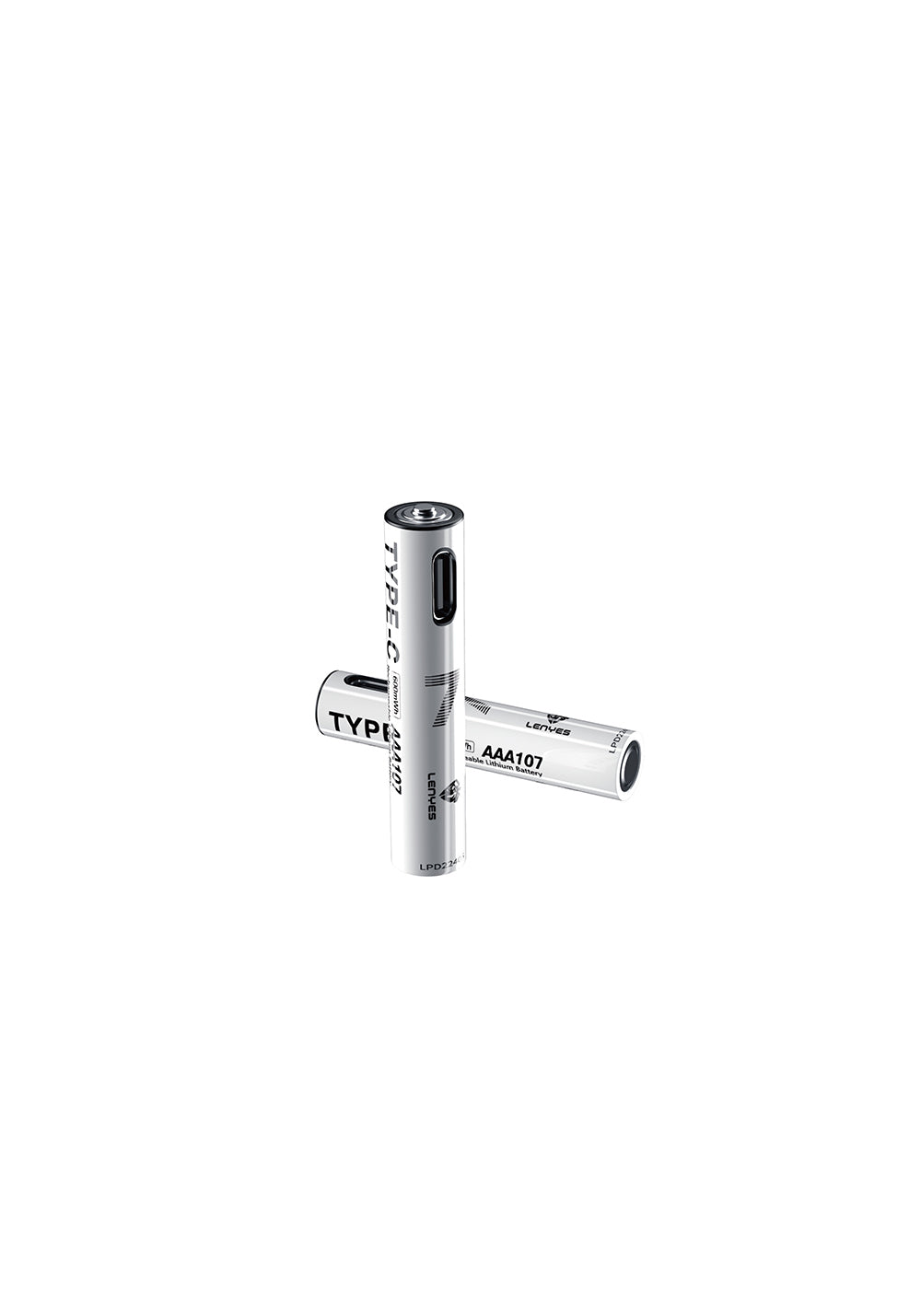 Lenyes AAA107 Type-C Şarj Portlu Şarj Edilebilir AAA Lityum-ion Pil 600mWh 1.5V 2 Adet