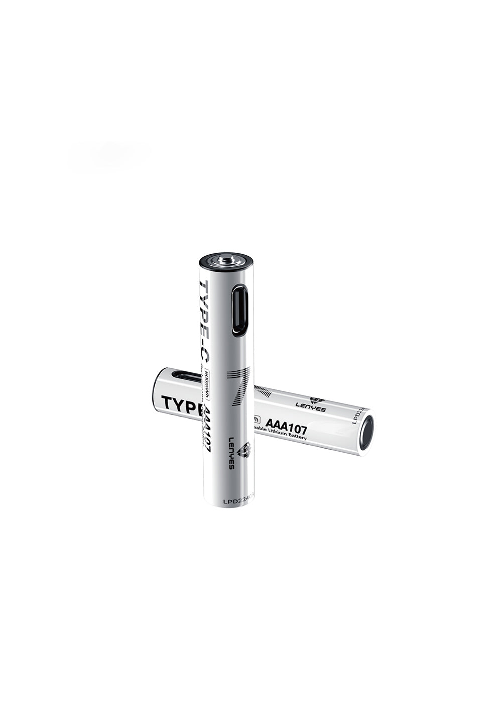 Lenyes AAA107 Type-C Şarj Portlu Şarj Edilebilir AAA Lityum-ion Pil 600mWh 1.5V 2 Adet