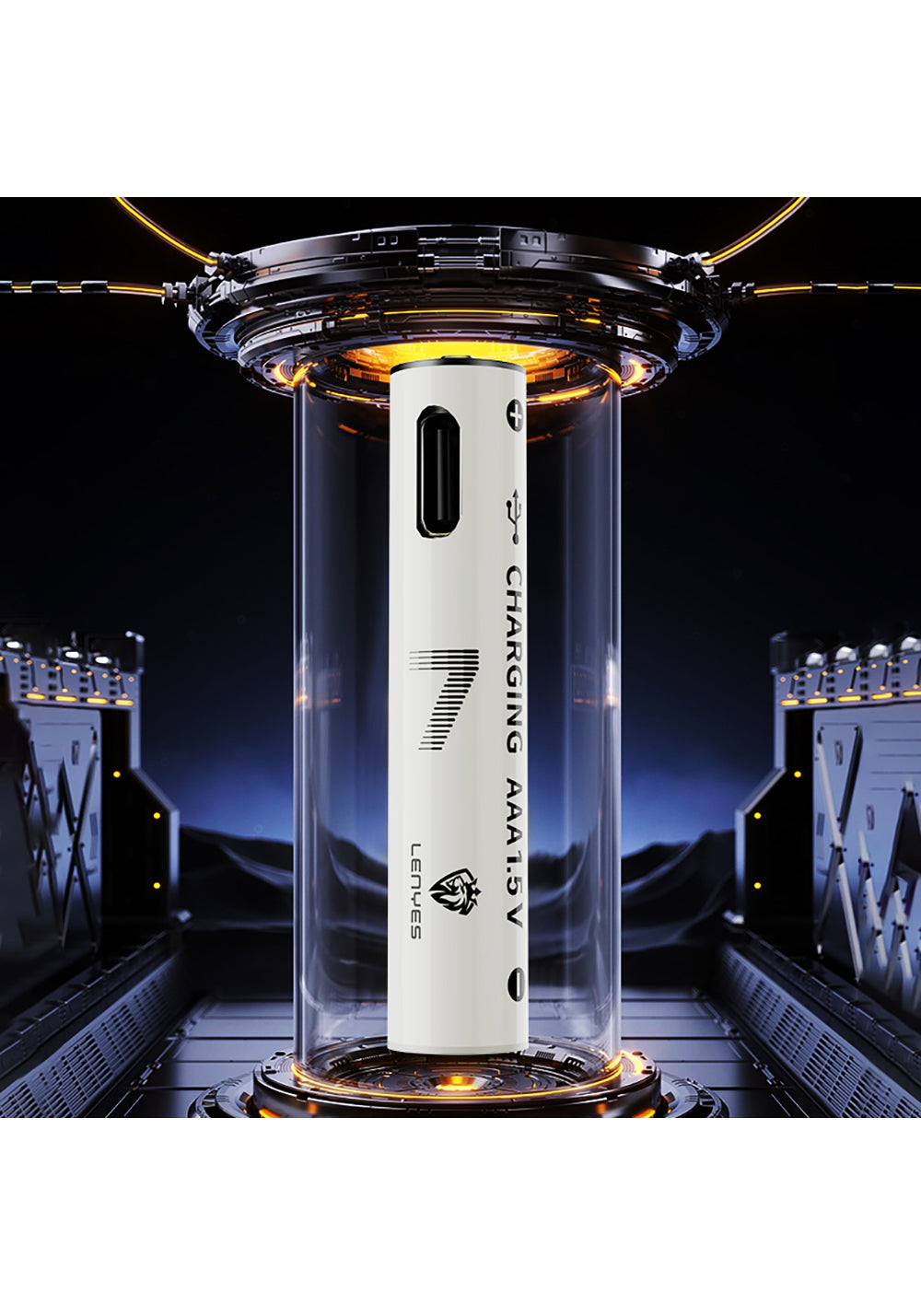 Lenyes AAA107 Type-C Şarj Portlu Şarj Edilebilir AAA Lityum-ion Pil 600mWh 1.5V 2 Adet