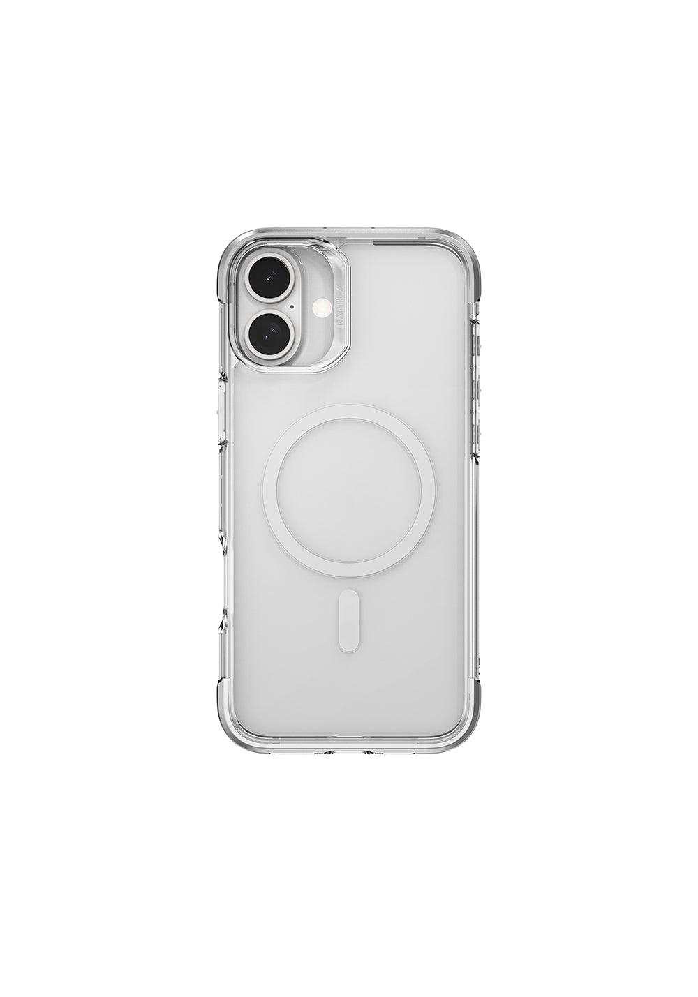 Apple iPhone 16 Kılıf Manyetik Şarj Uyumlu Raptic Air Serisi Airbag Tasarımlı Metal Köşelikli Şeffaf Kapak