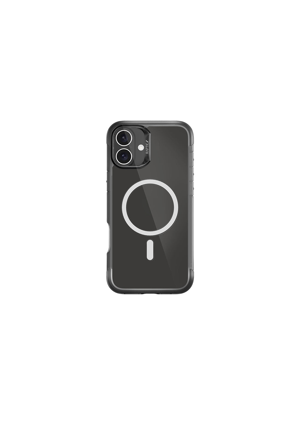 Apple iPhone 16 Kılıf Manyetik Şarj Uyumlu Raptic Air Serisi Airbag Tasarımlı Metal Köşelikli Şeffaf Kapak